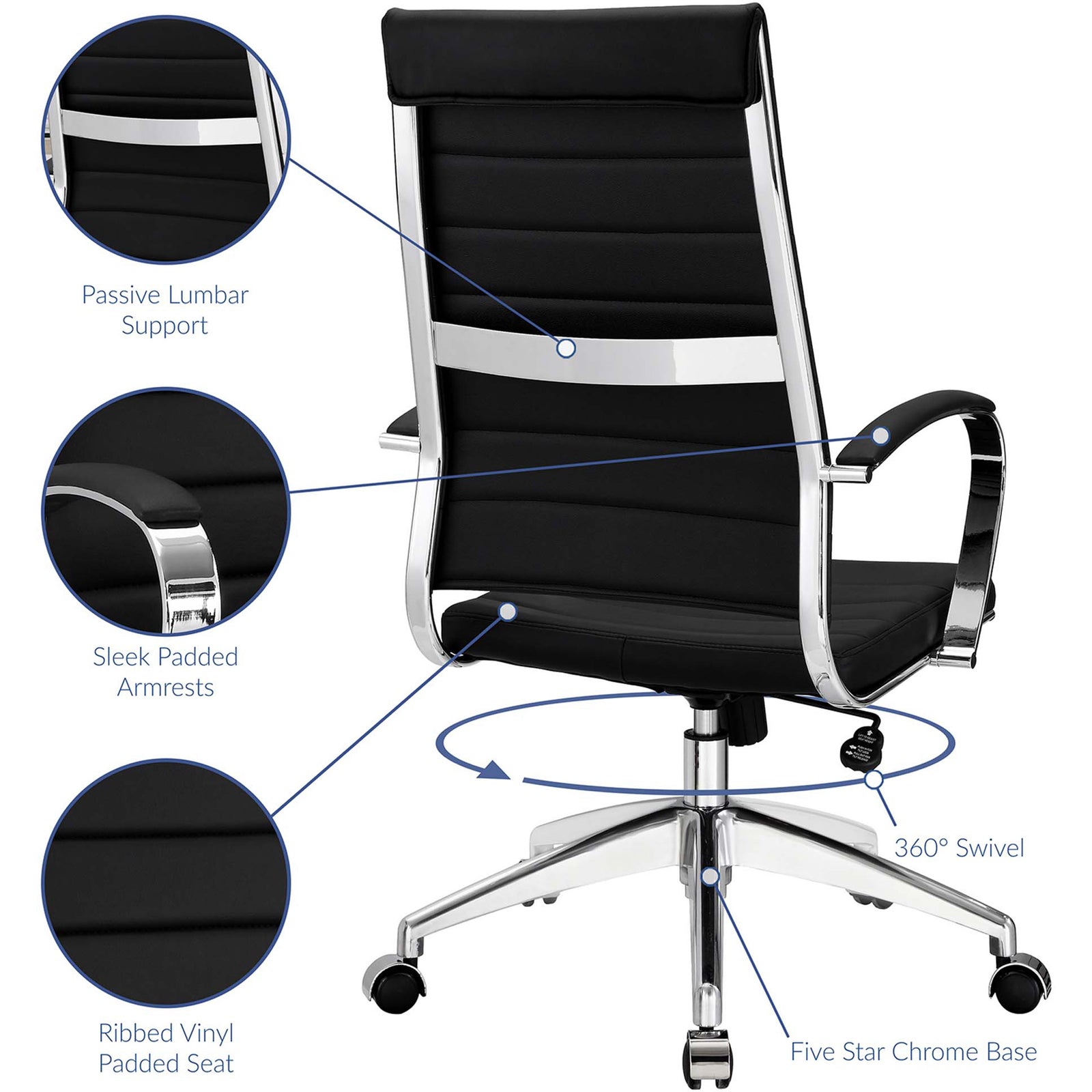 Jiverton High Back Office Chair Black