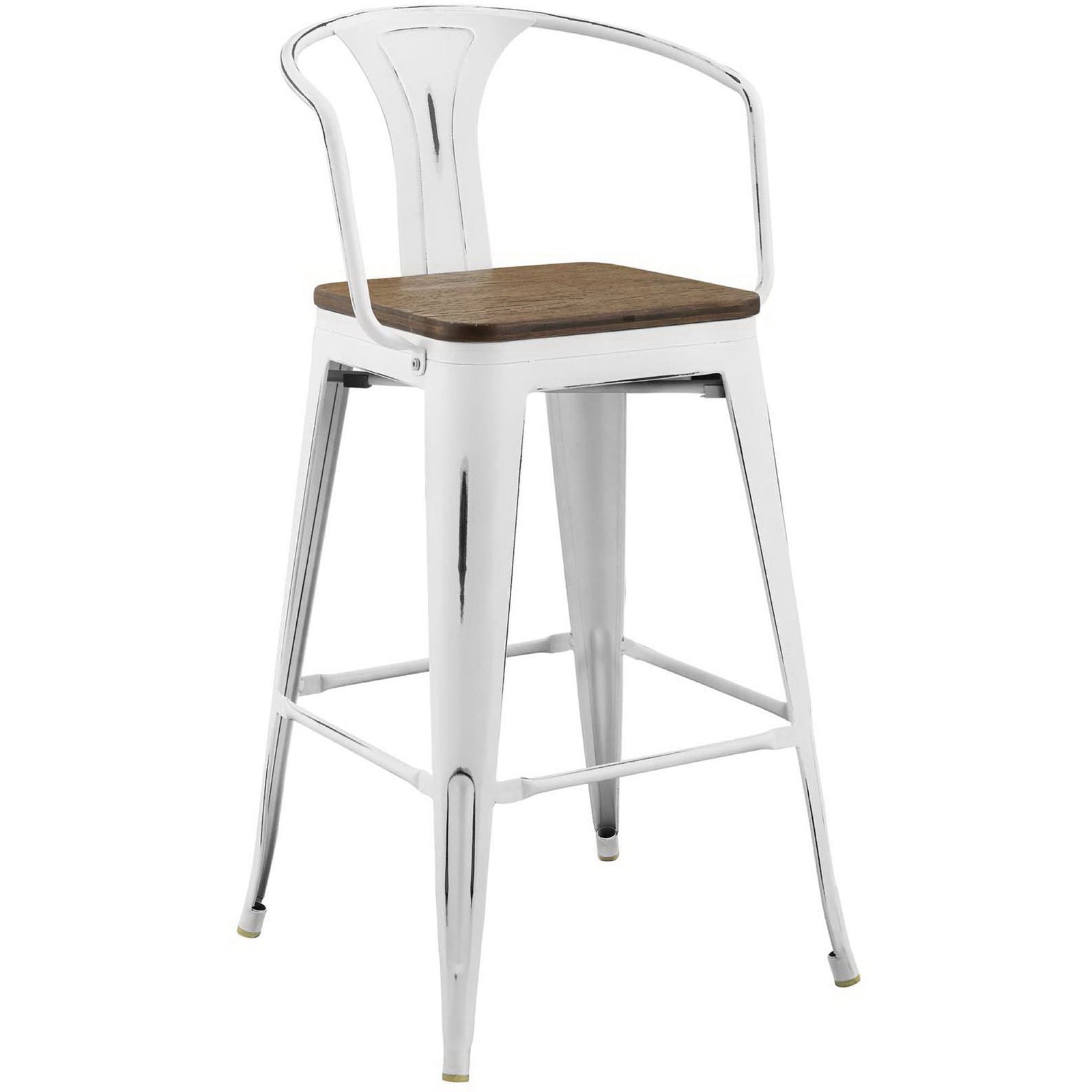 Promont Low Backrest Bar Stool White