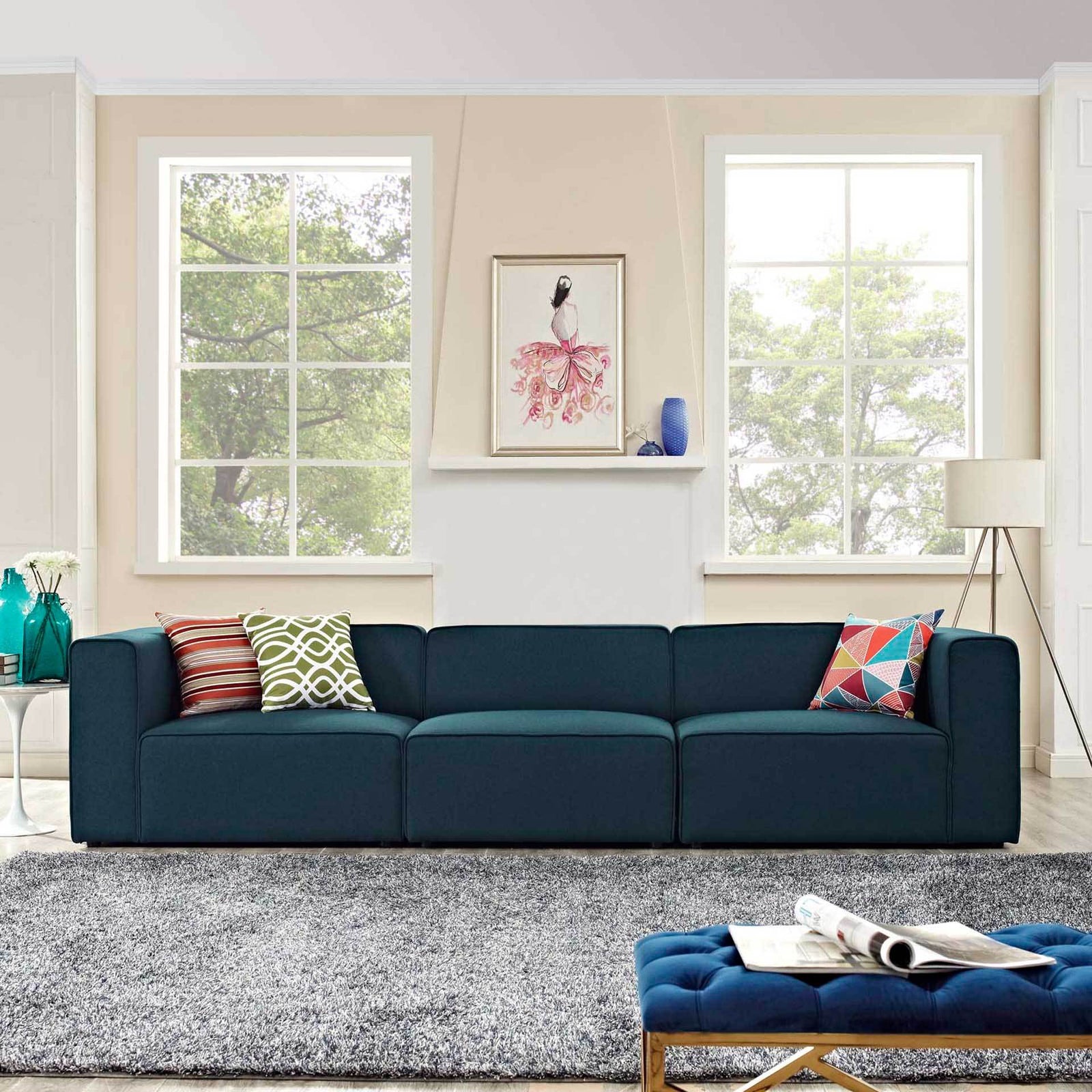 Maisie Fabric Sofa Blue
