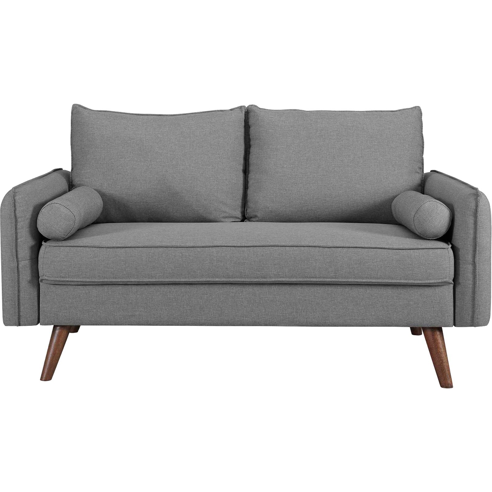Raylee Upholstered Fabric Loveseat Light Gray