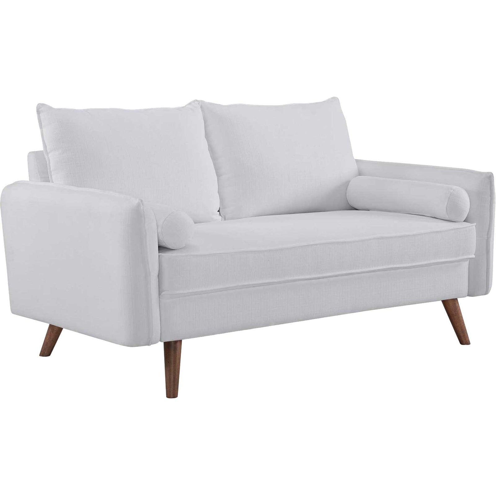 Raylee Upholstered Fabric Loveseat White