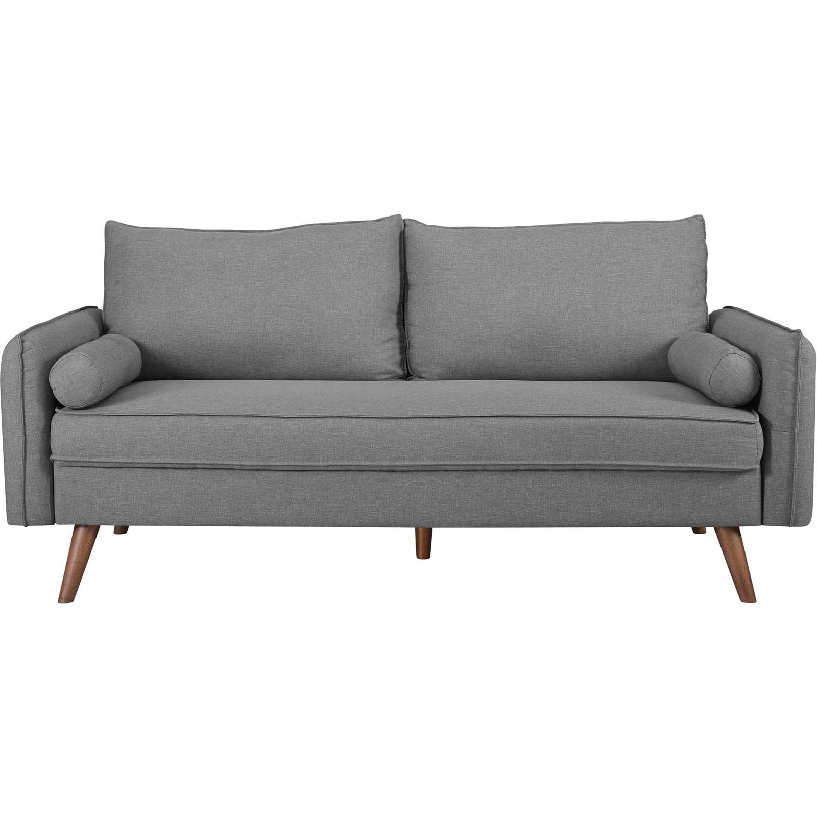 Raylee Upholstered Fabric Sofa Light Gray