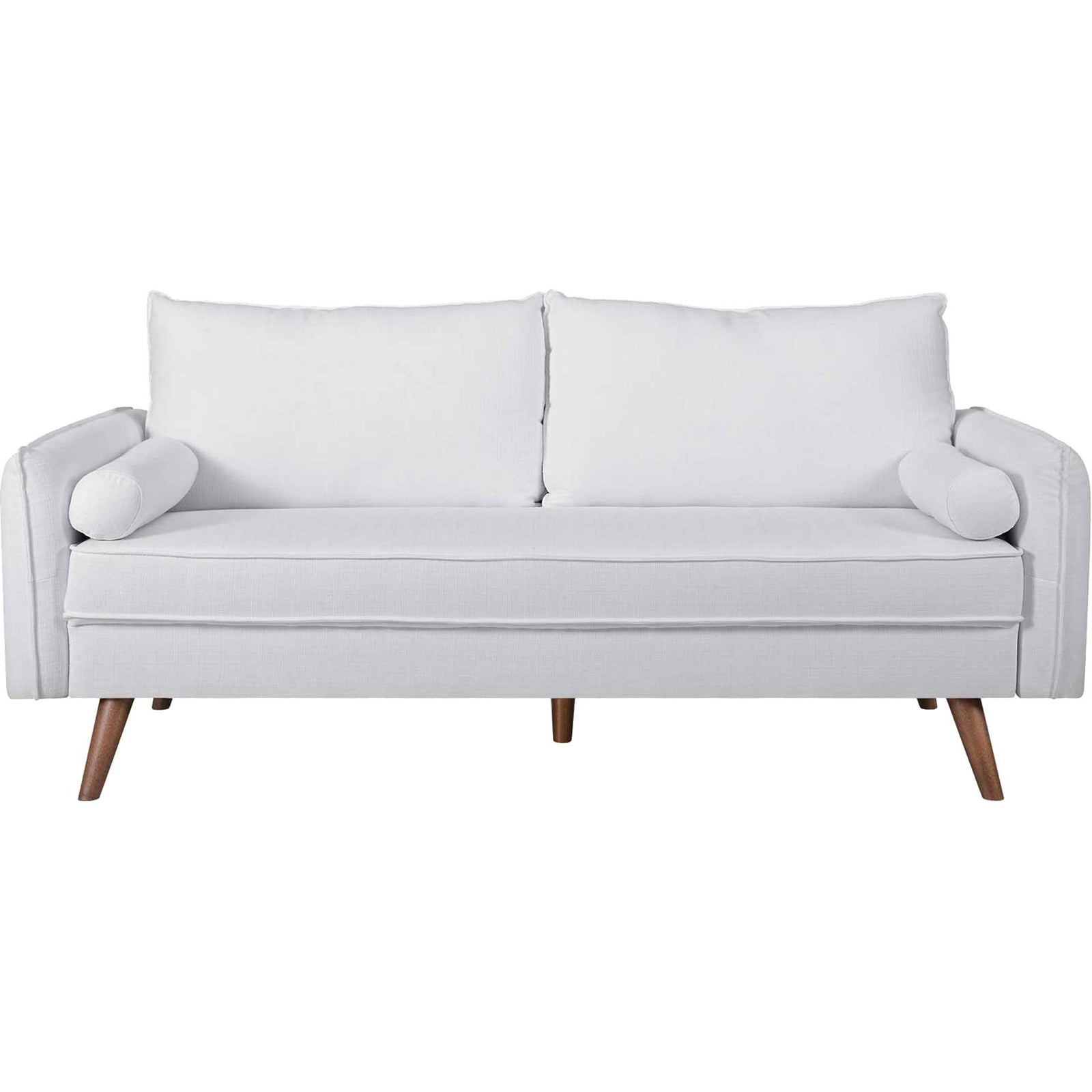 Raylee Upholstered Fabric Sofa White
