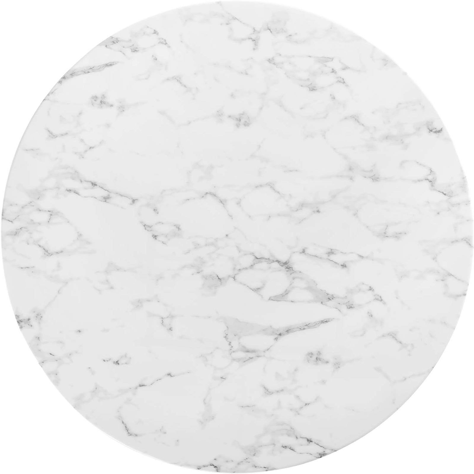 Lore Round Dining Table Gold/White Marble