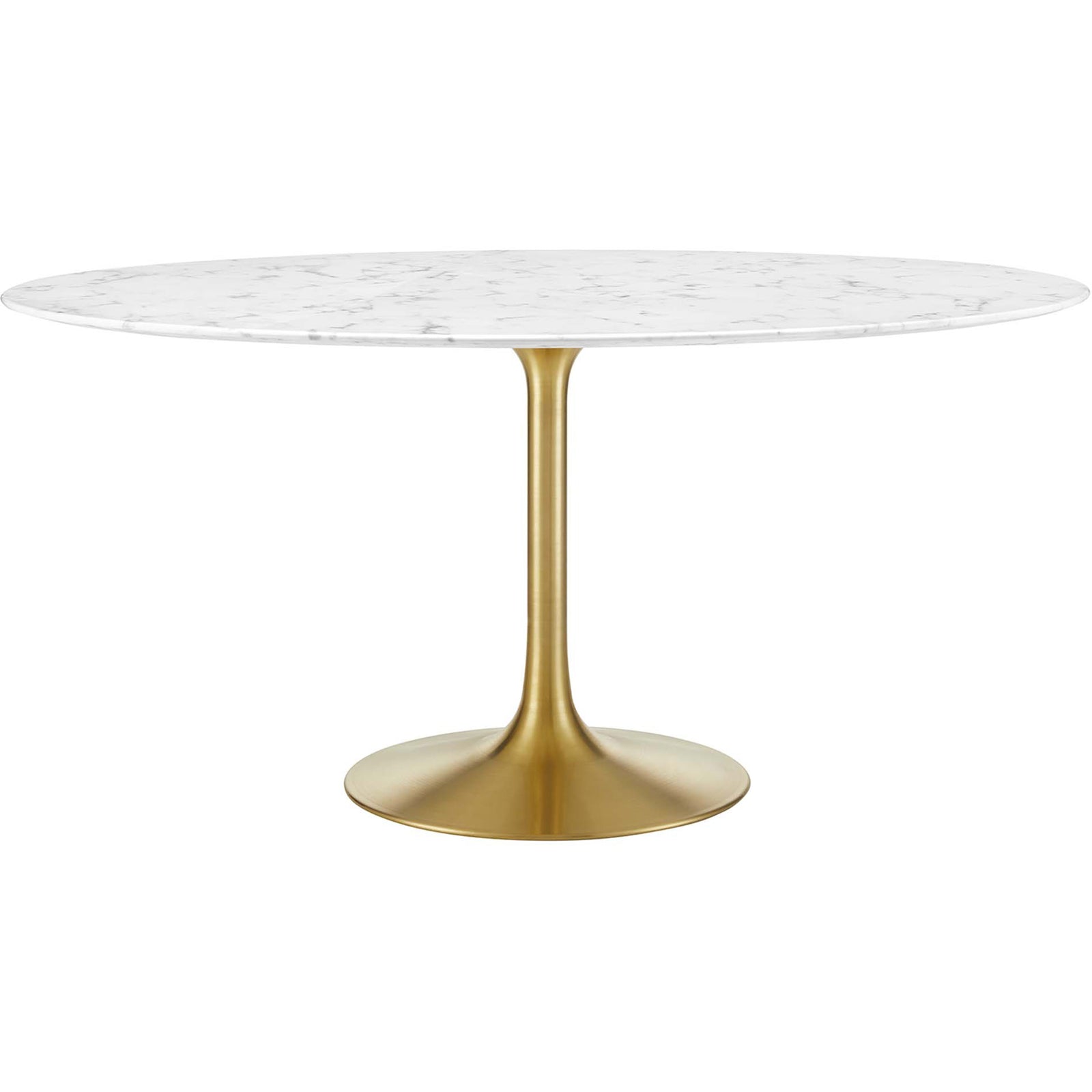 Lore Round Dining Table Gold/White Marble