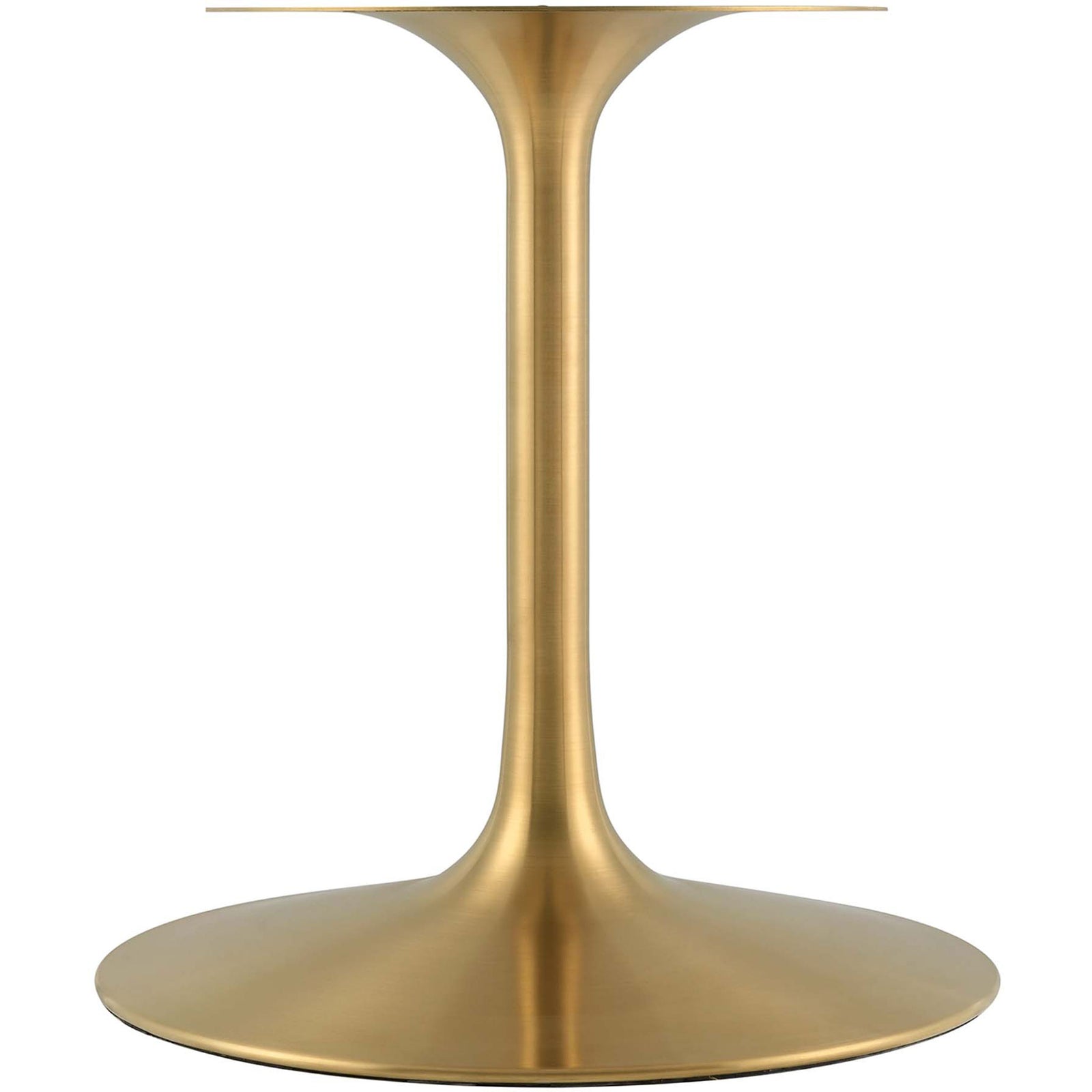 Substantial brushed gold pedestal base with broad circular foot for sturdy support || EEI-3257-GLD-WHI || leg_studio