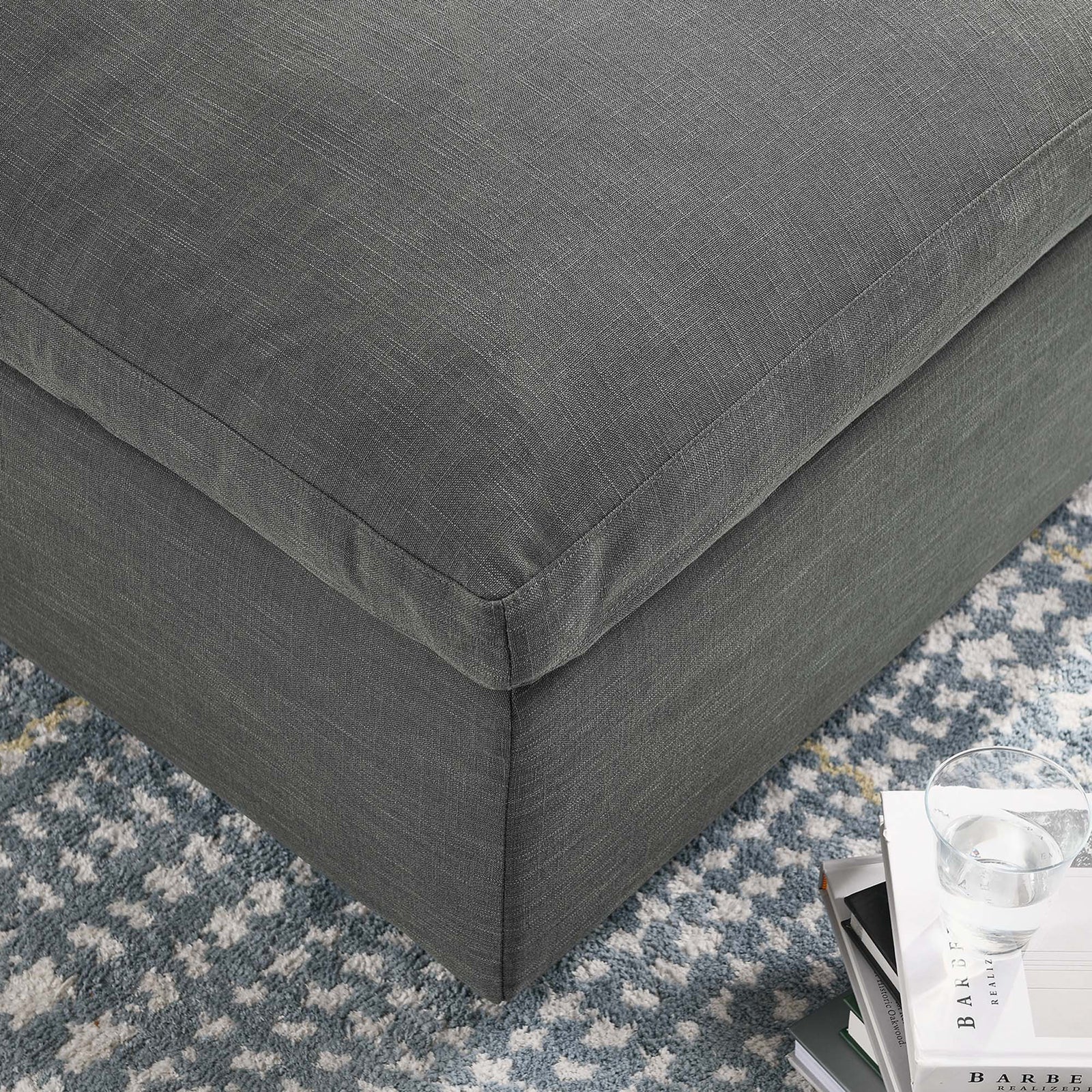 Comino Overstuffed Ottoman Gray