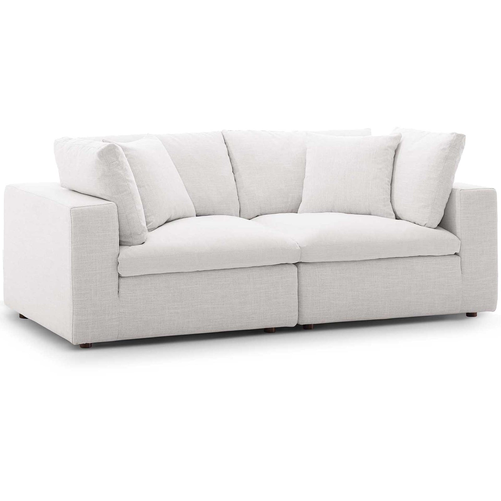 Carmen Down Filled Overstuffed Loveseat Beige