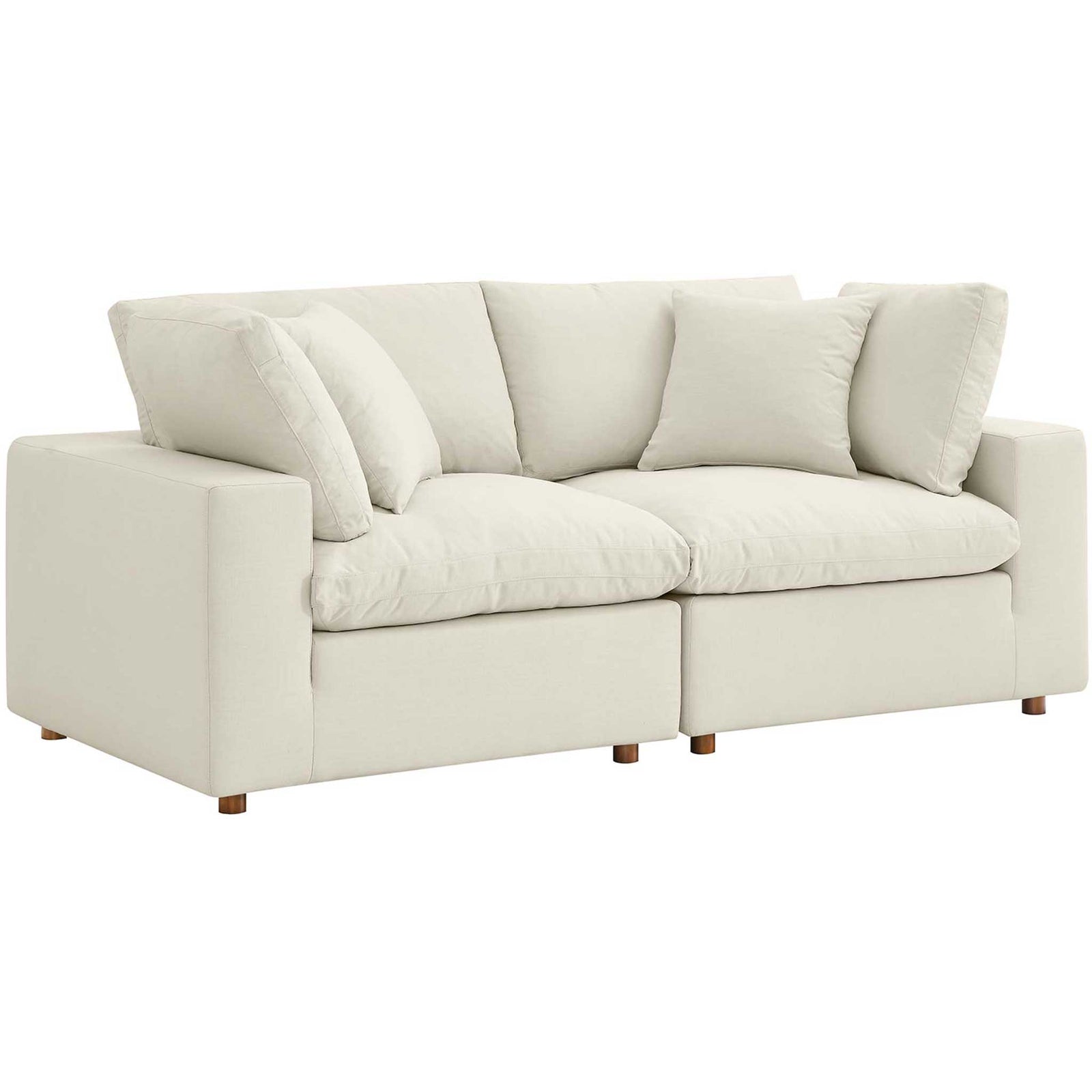 Comino Down Filled Overstuffed Loveseat Light Beige