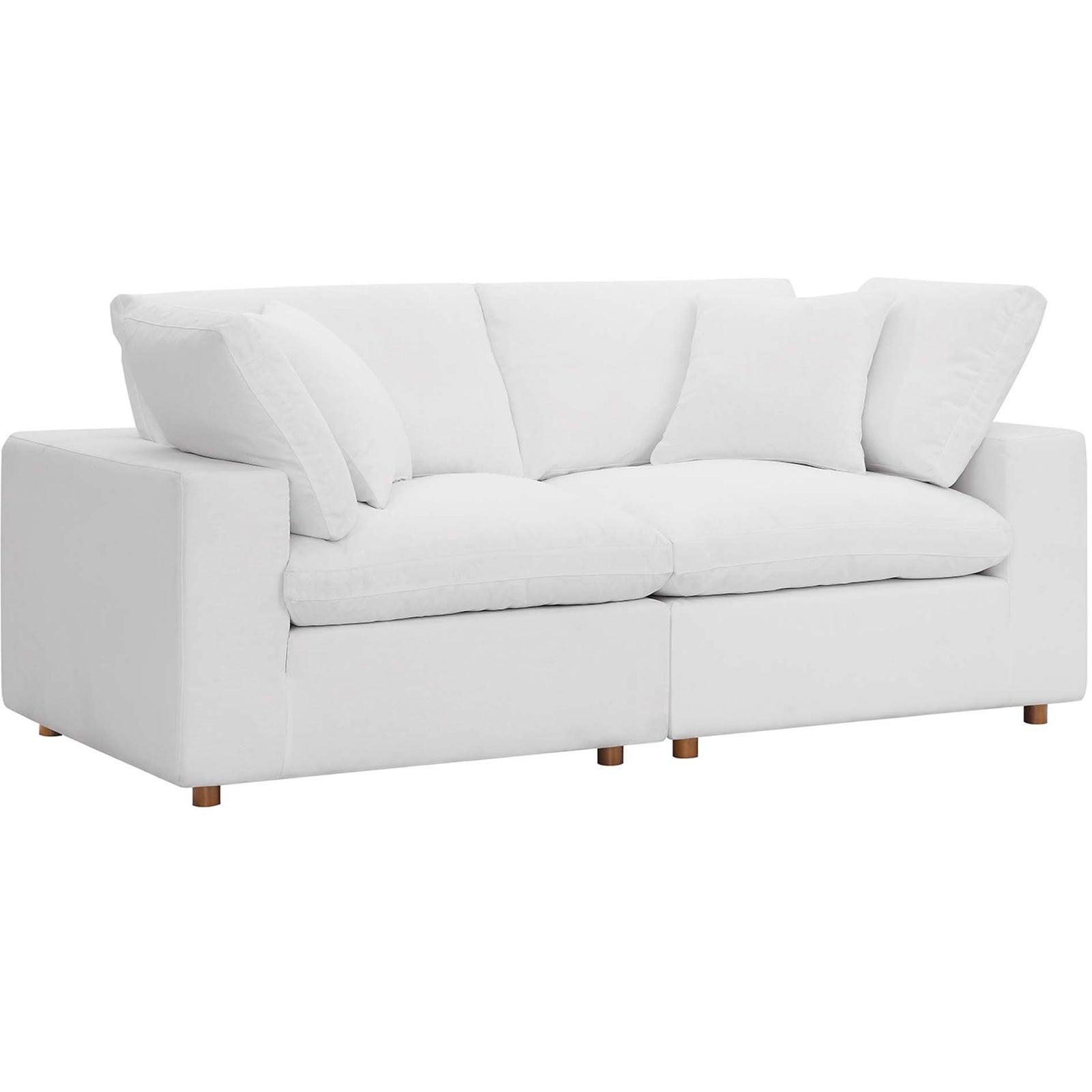 Comino Down Filled Overstuffed Loveseat Pure White
