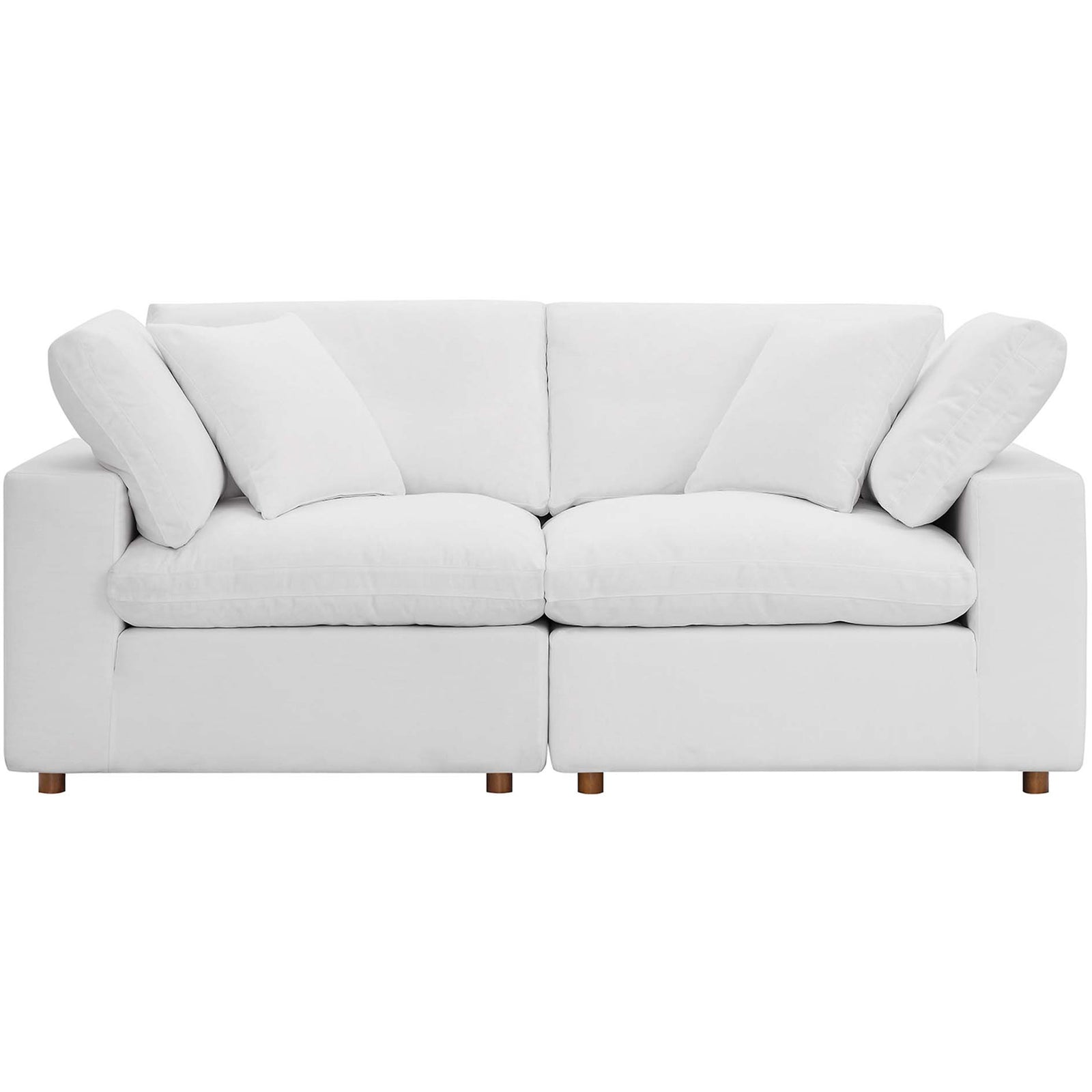 Comino Down Filled Overstuffed Loveseat Pure White