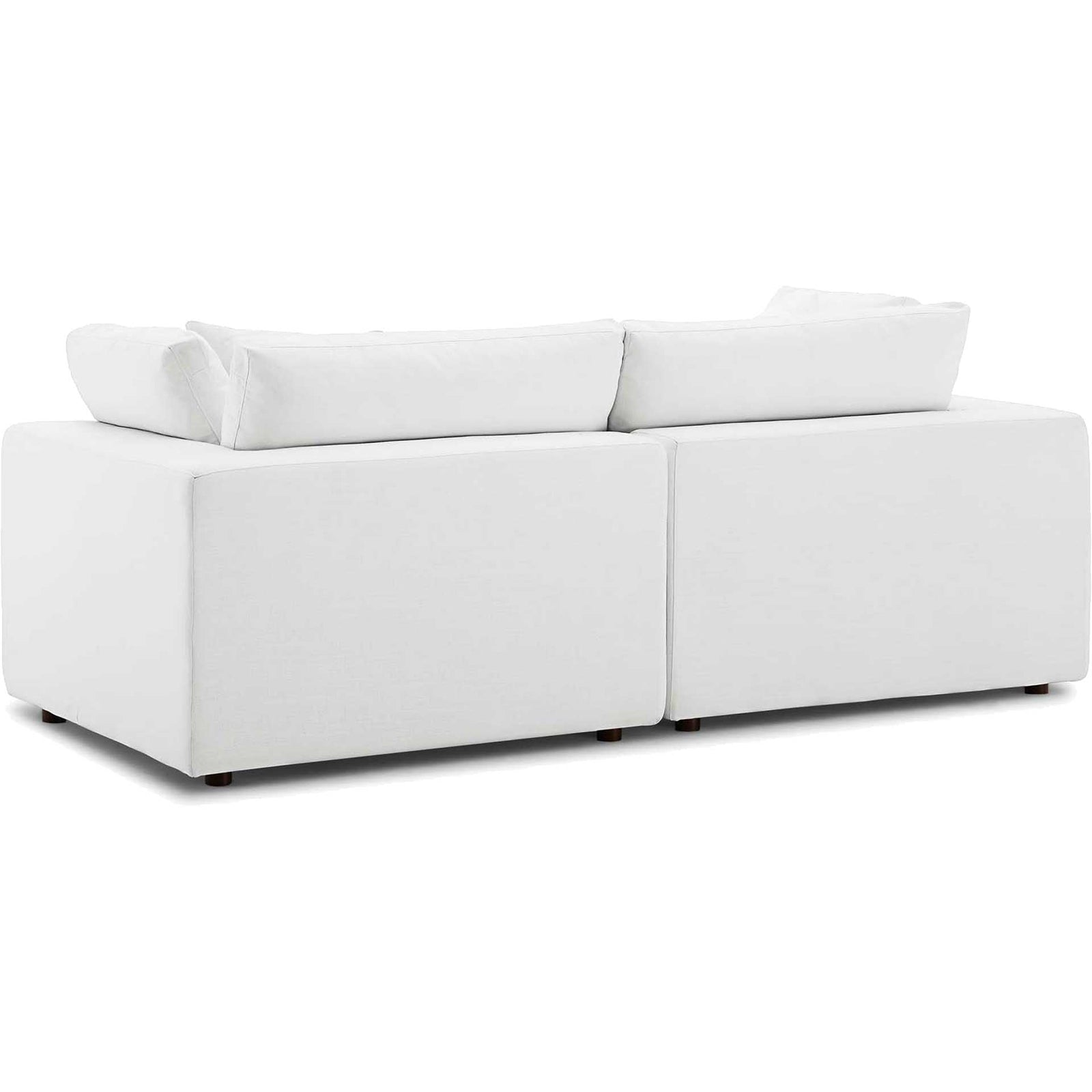 Carmen Down Filled Overstuffed Loveseat White
