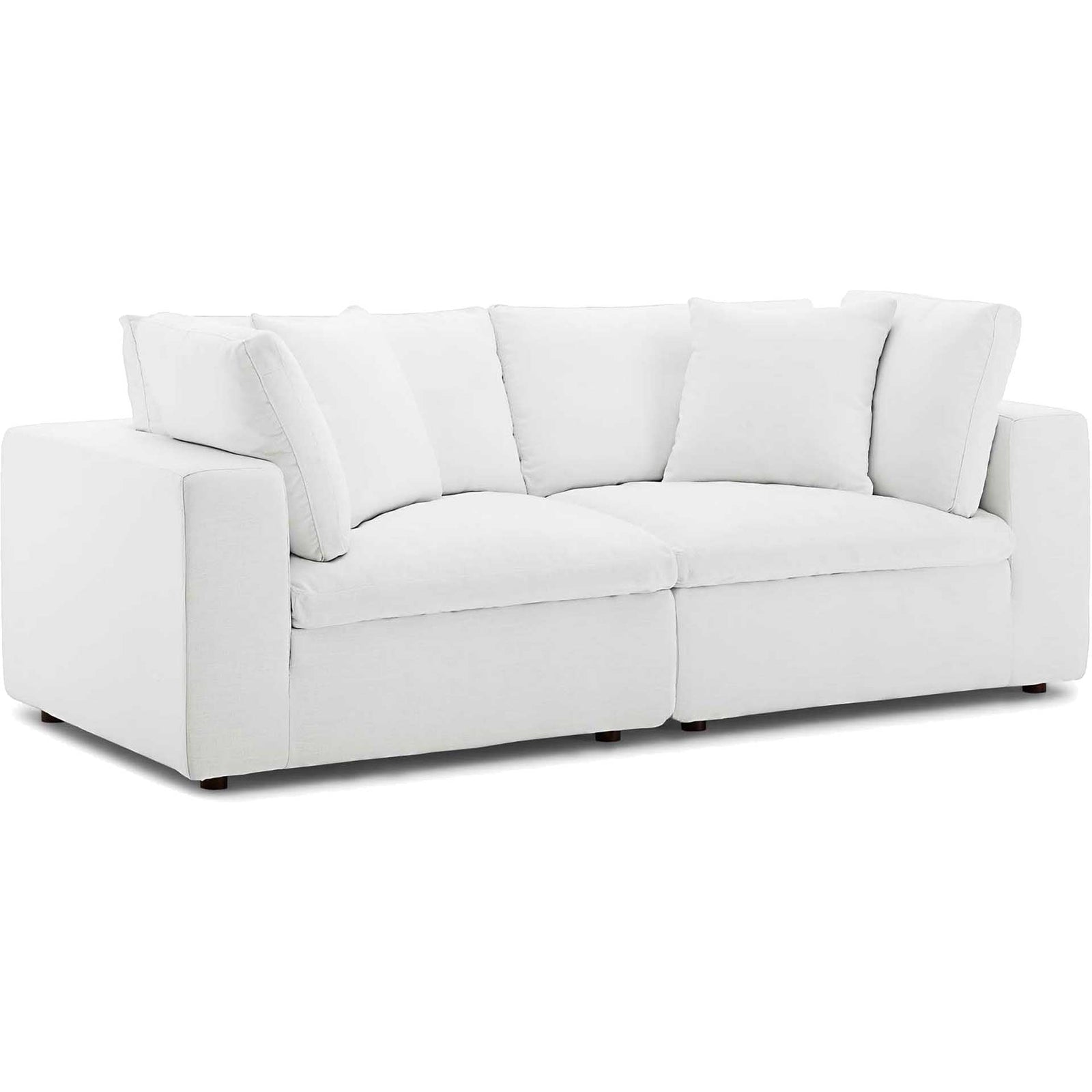 Carmen Down Filled Overstuffed Loveseat White