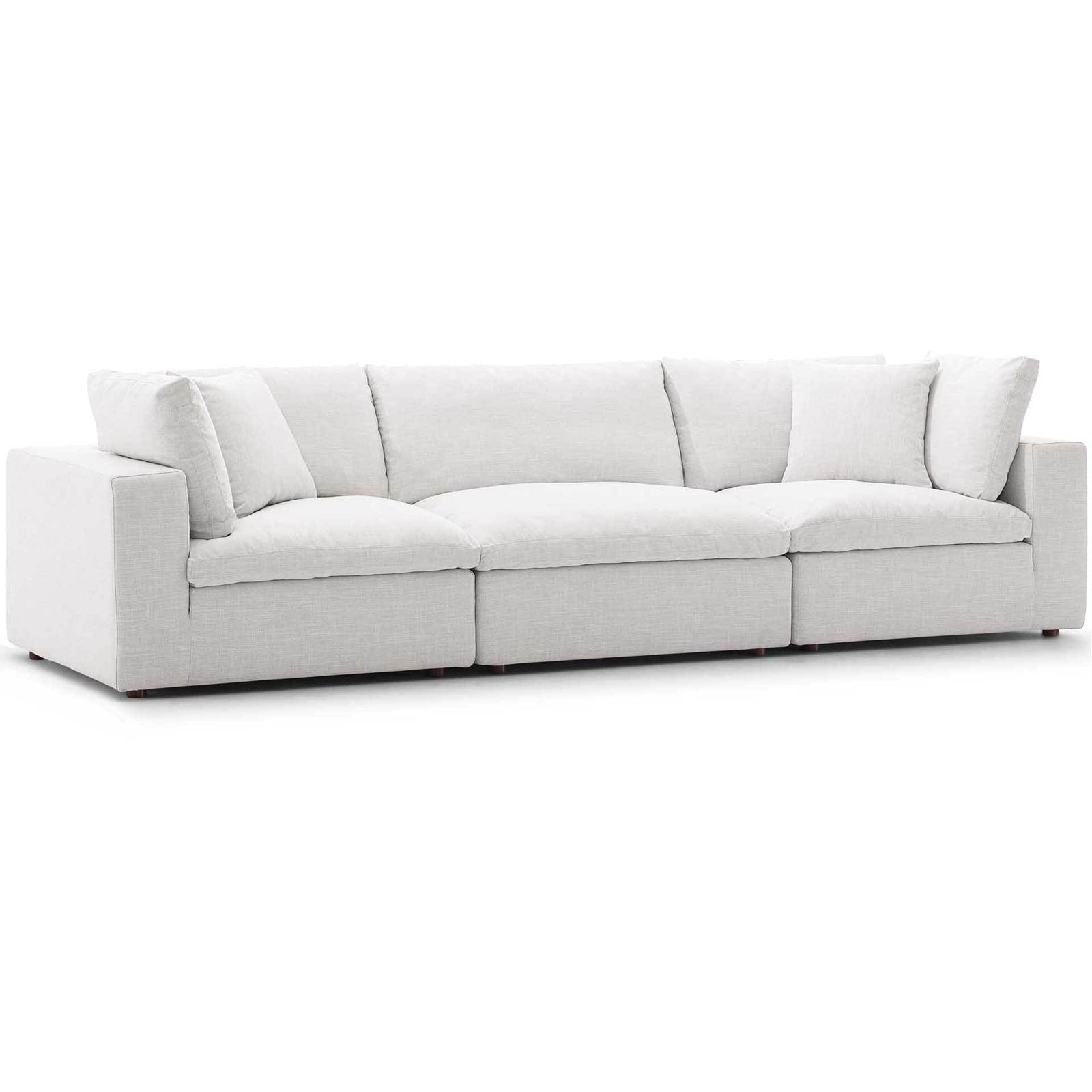 Carmen Down Filled Overstuffed Sofa Beige