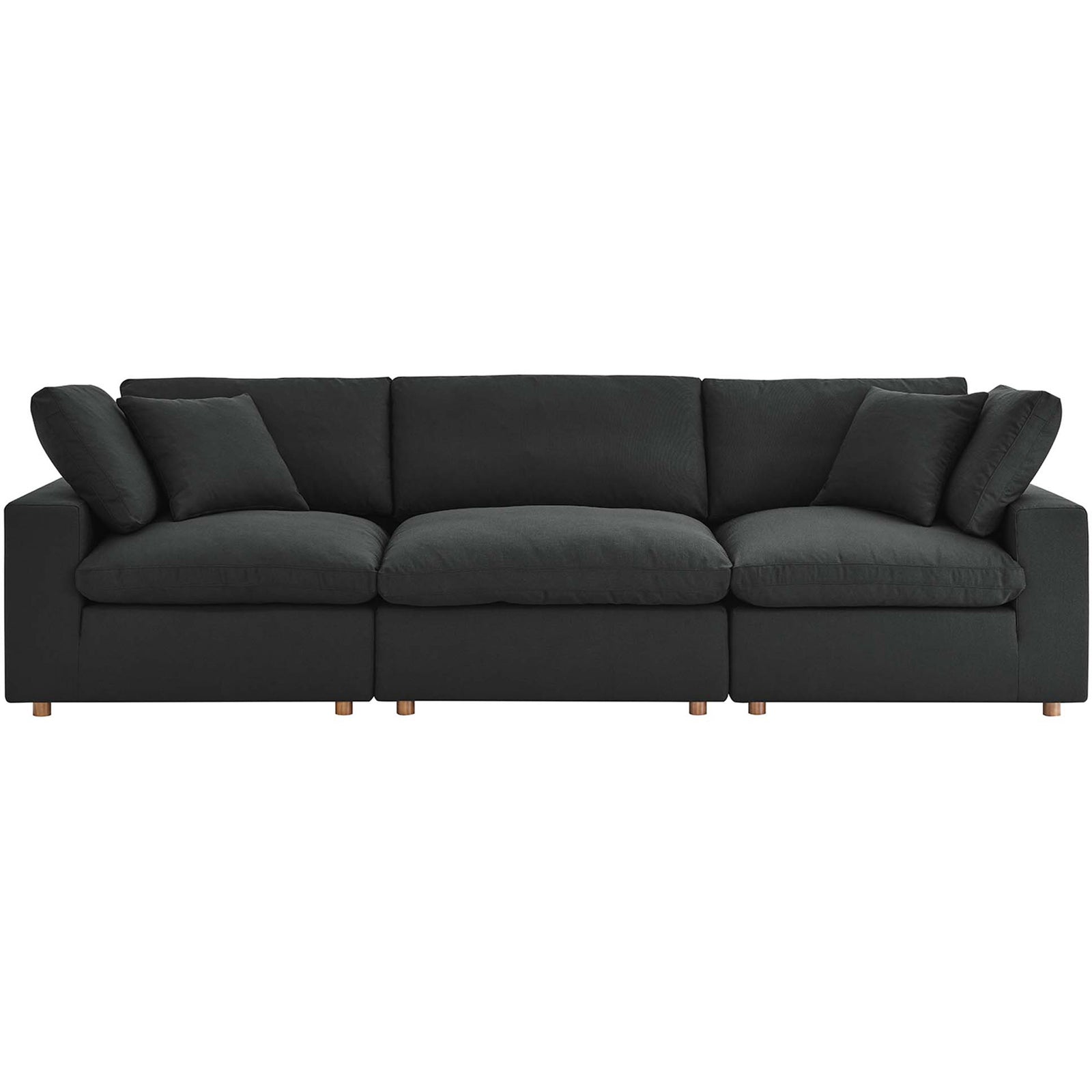Comino Down Filled Overstuffed Sofa Black