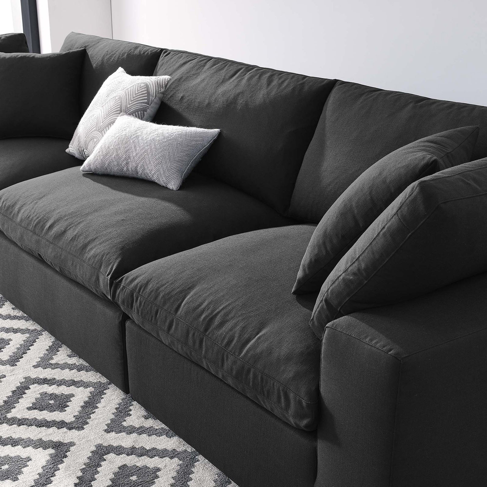 Comino Down Filled Overstuffed Sofa Black