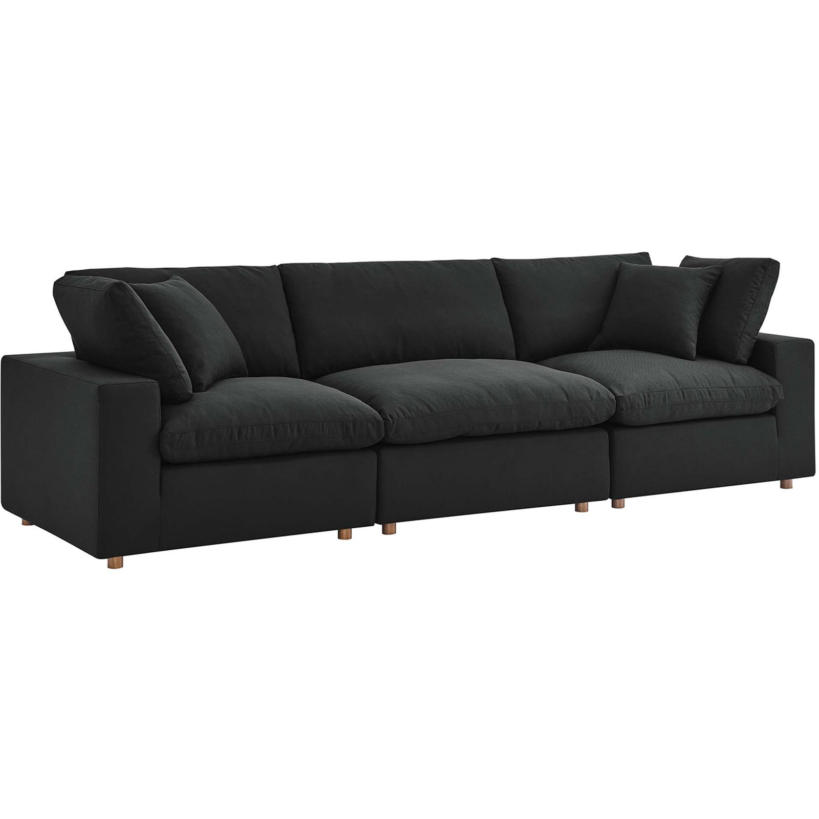 Comino Down Filled Overstuffed Sofa Black