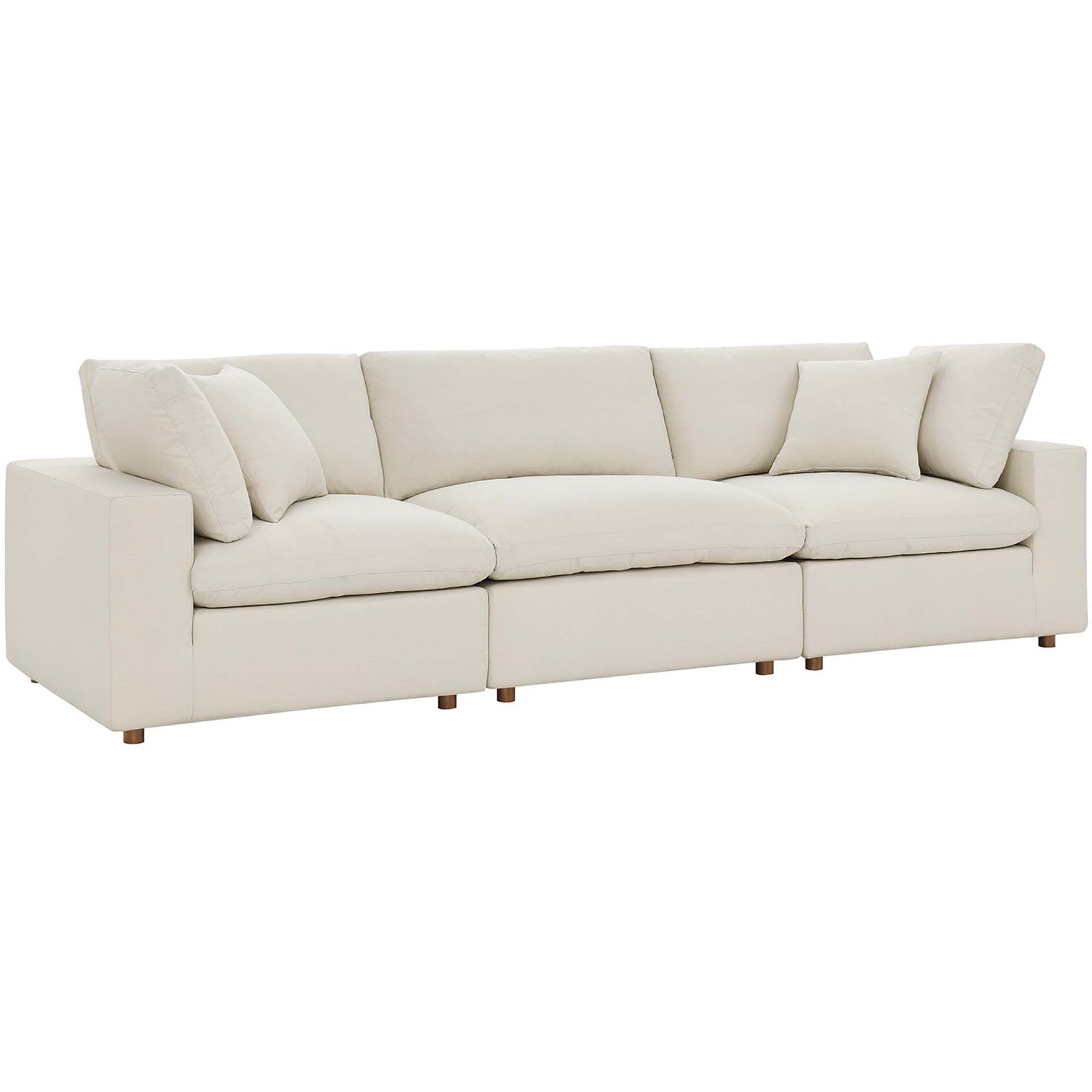 Comino Down Filled Overstuffed Sofa Light Beige