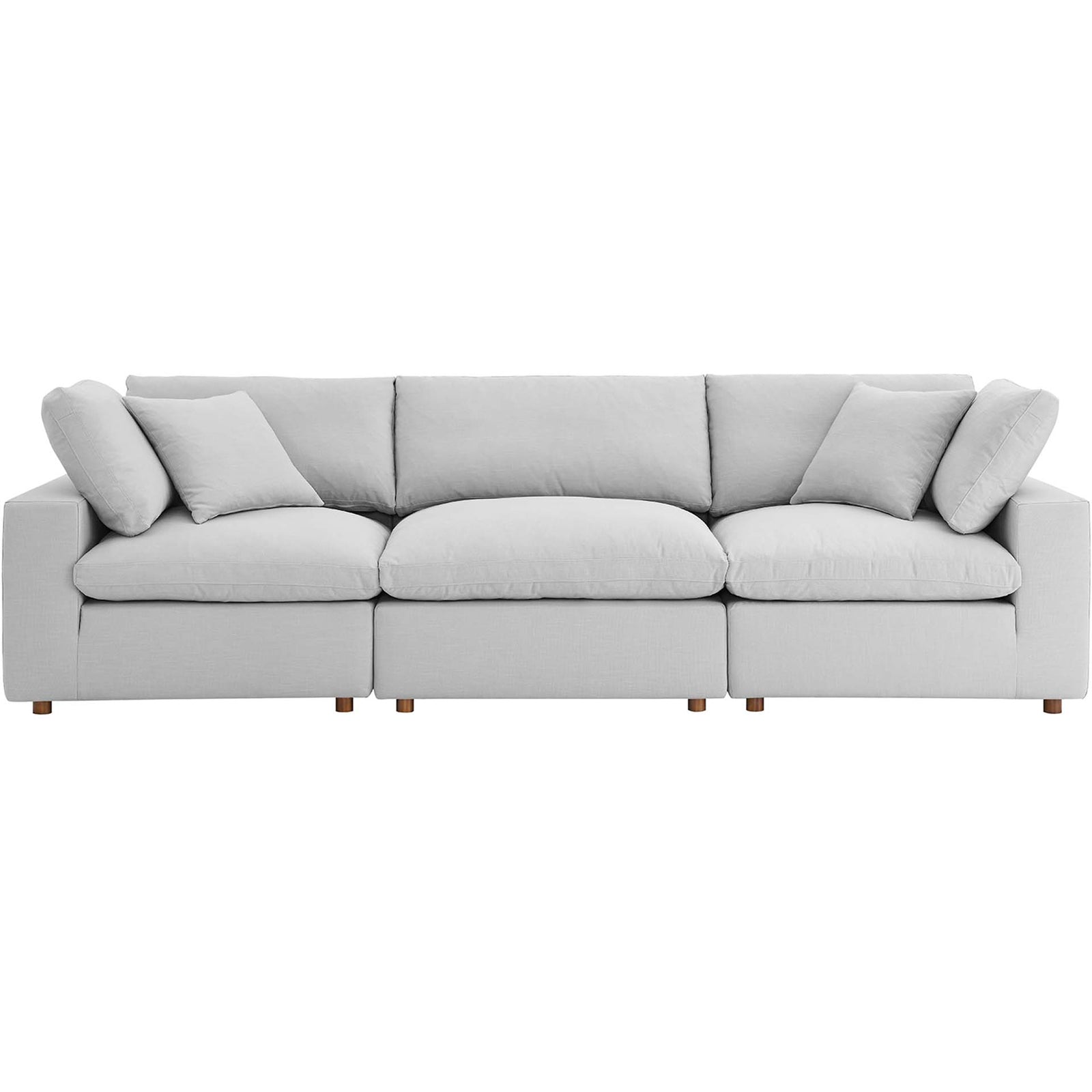 Comino Down Filled Overstuffed Sofa Light Gray