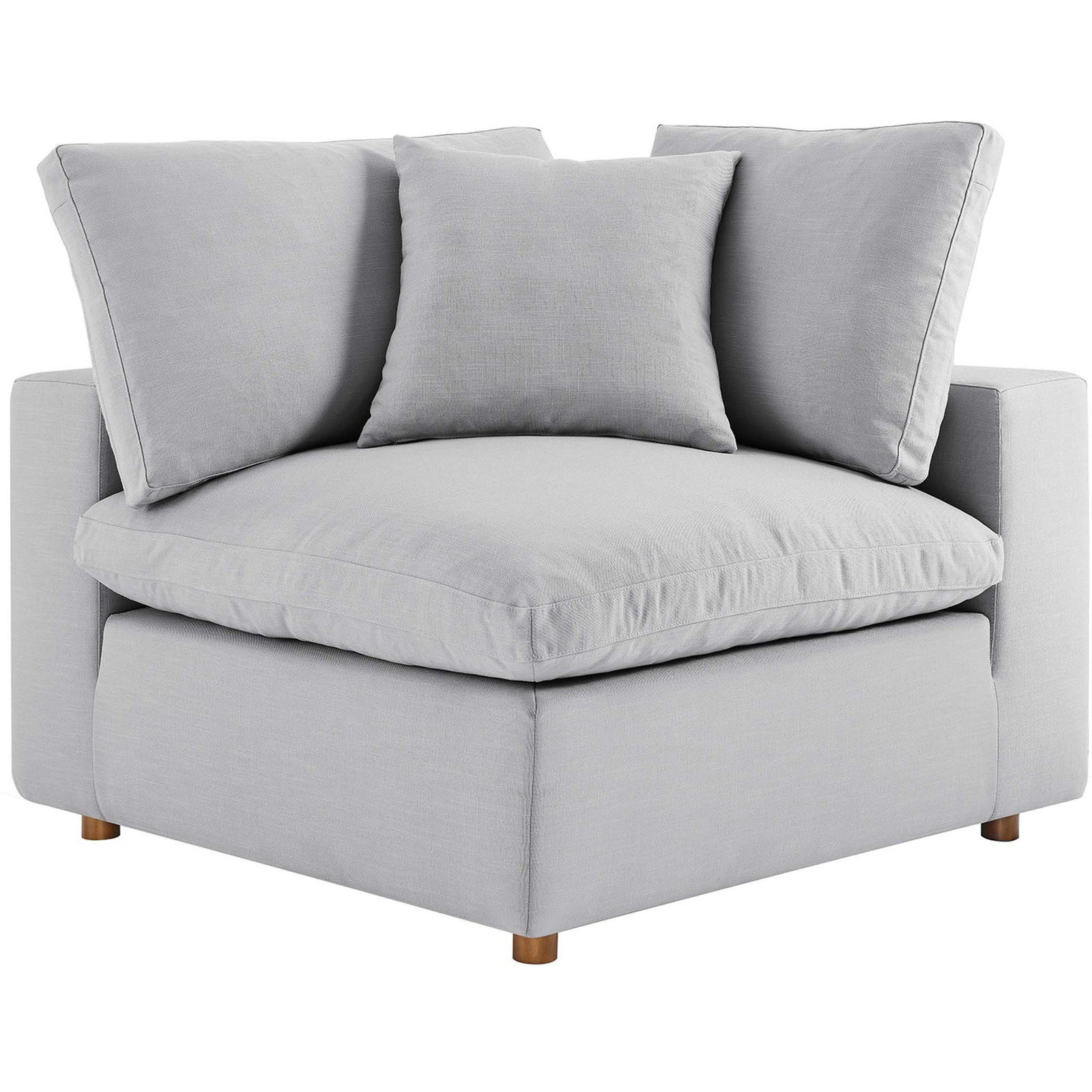 Comino Down Filled Overstuffed Sofa Light Gray