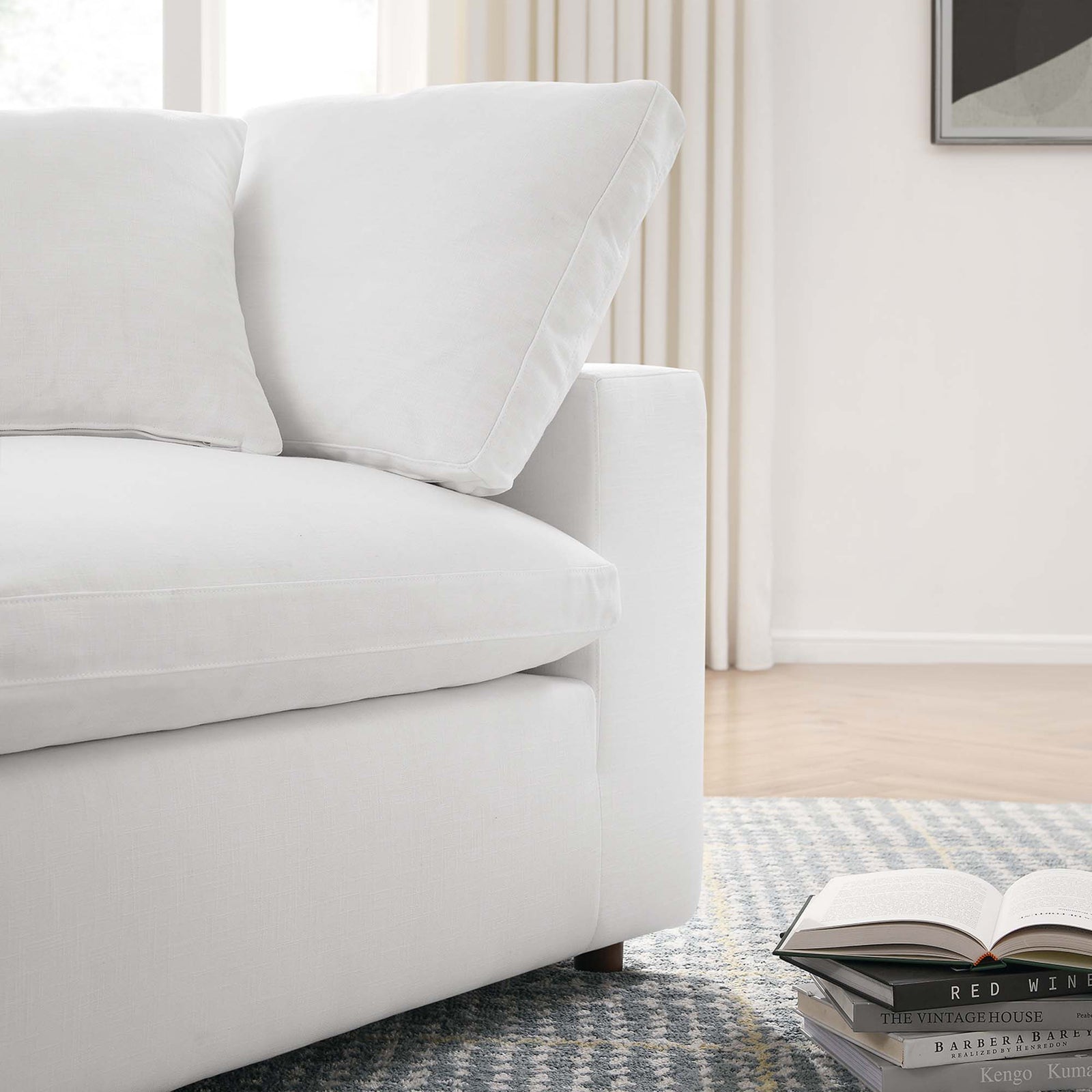 Comino Down Filled Overstuffed Sofa Pure White