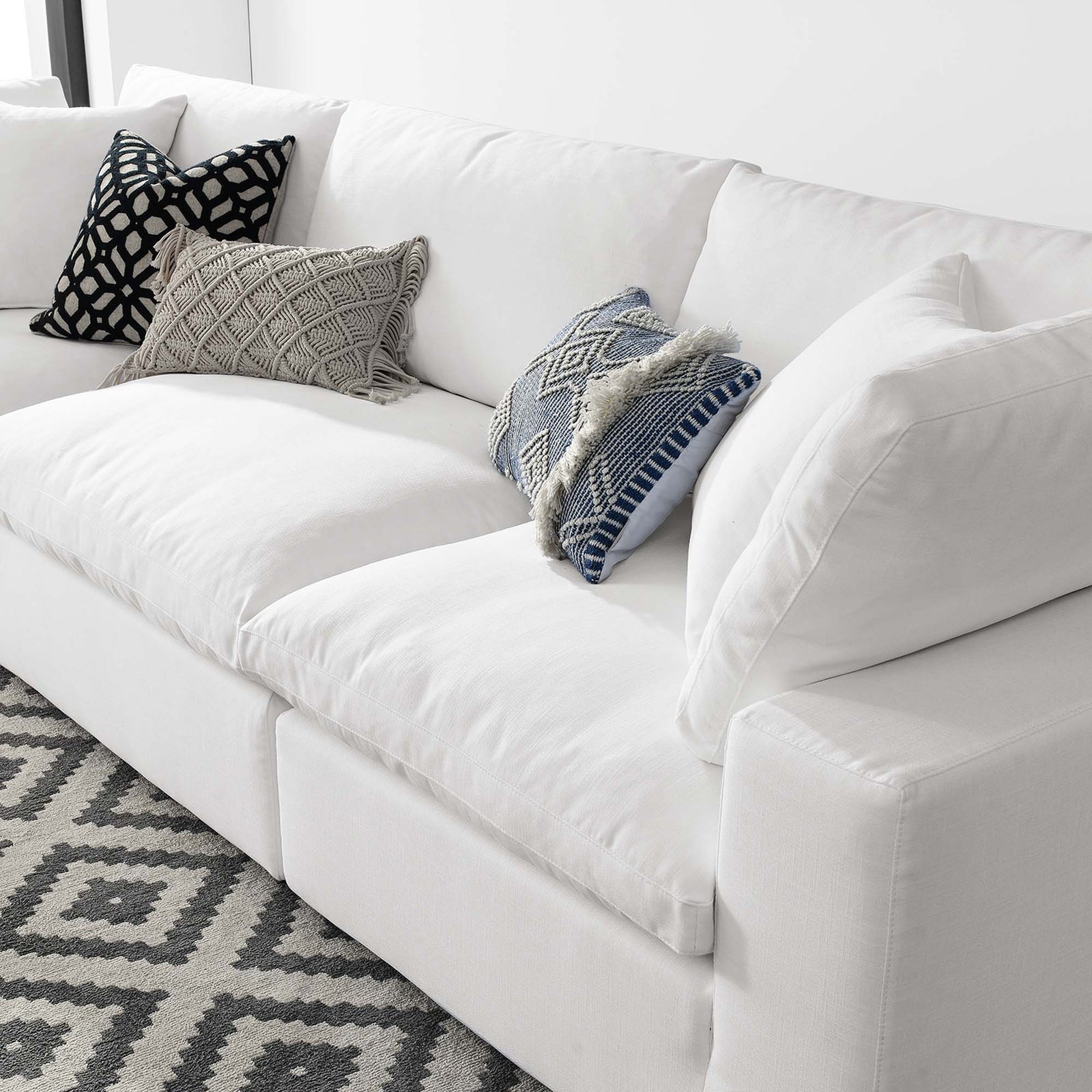 Comino Down Filled Overstuffed Sofa Pure White