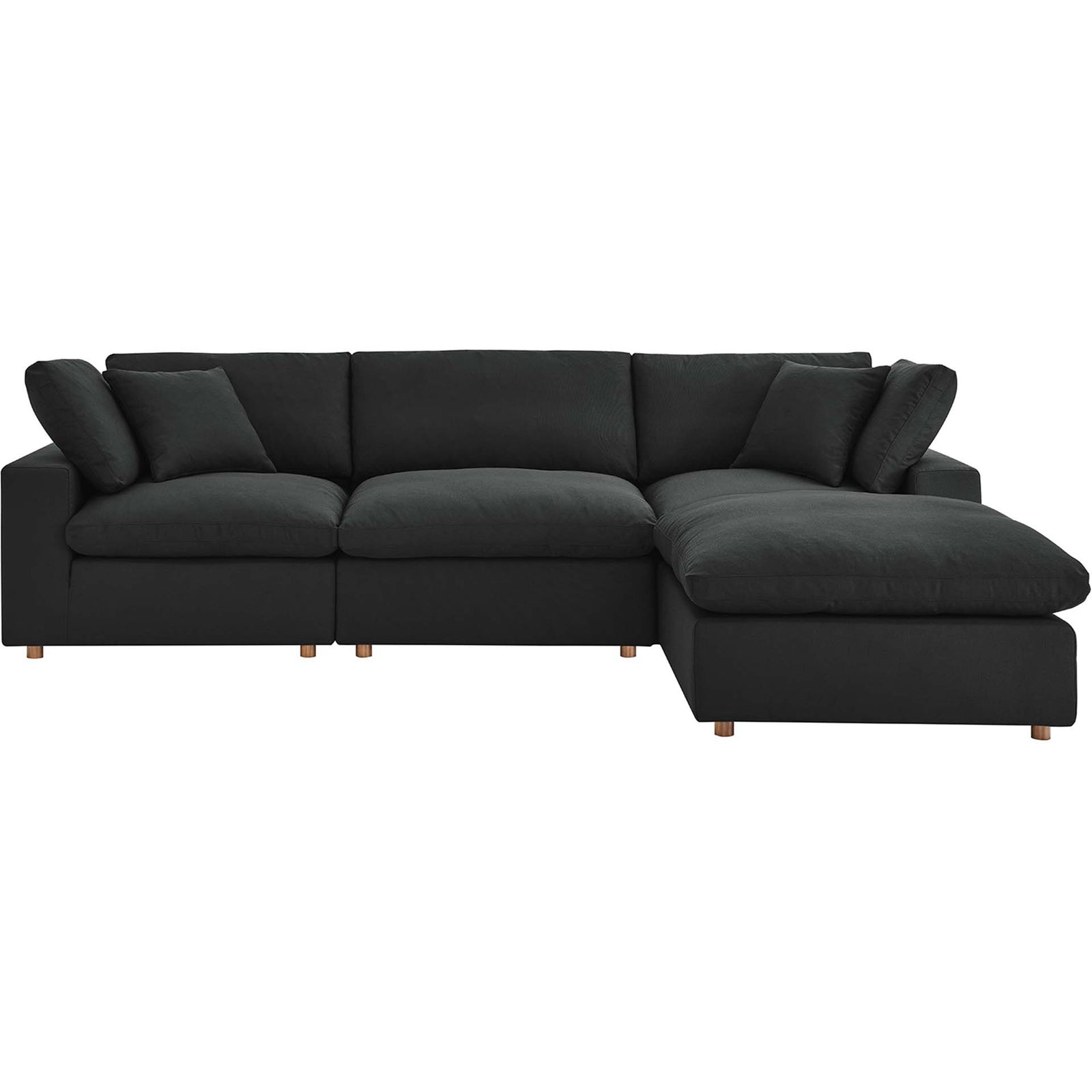 Comino 4 Piece Modular Sofa with Ottoman Black