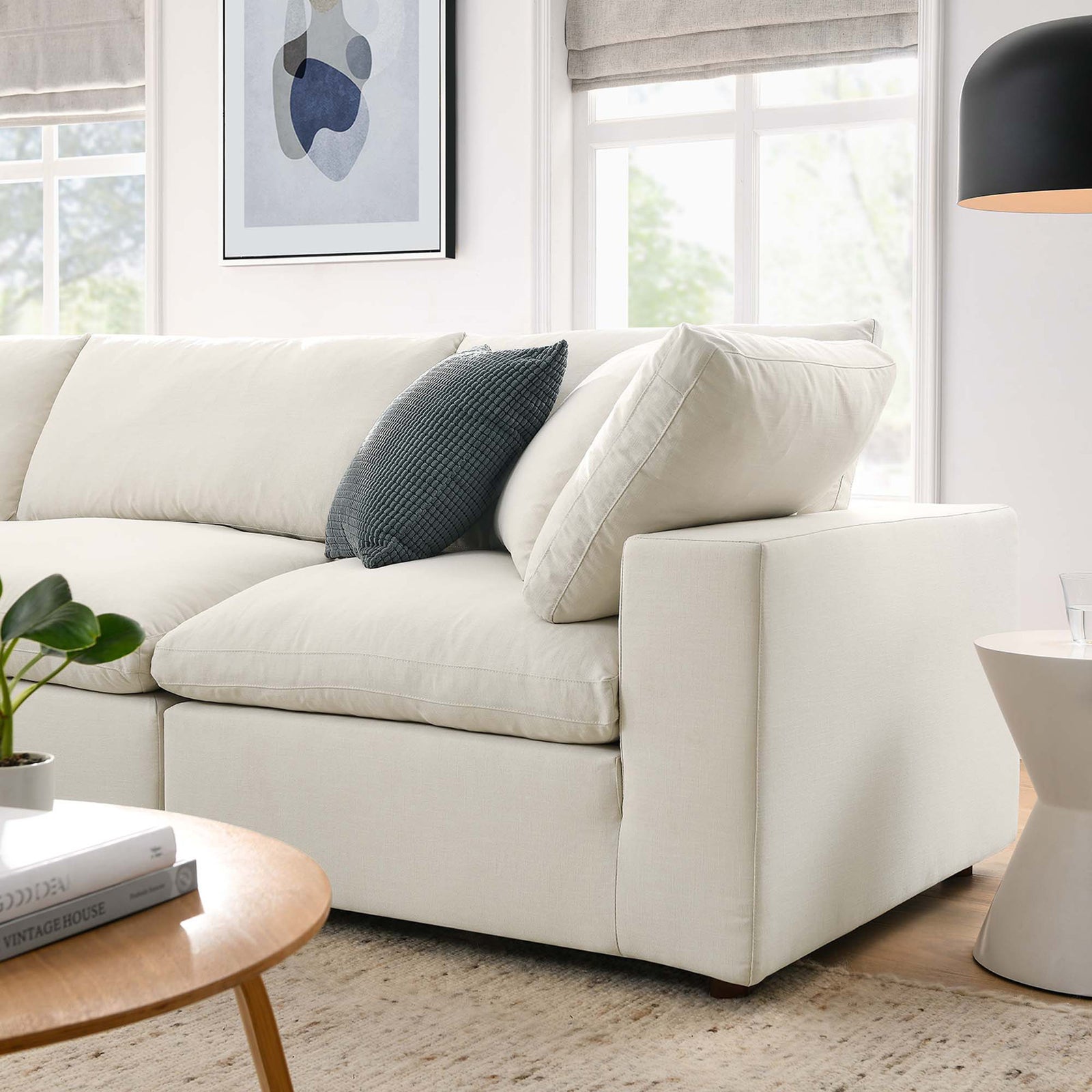Comino 4 Piece Modular Sofa with Ottoman Light Beige