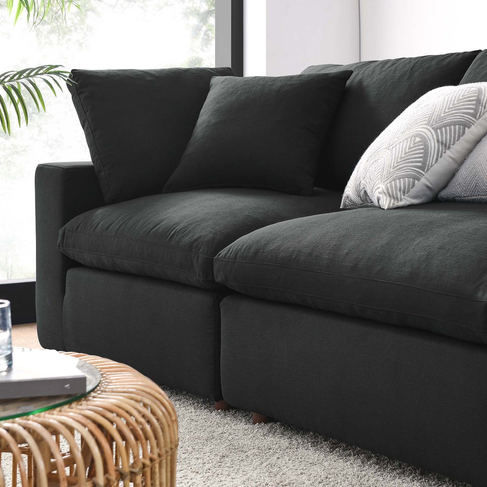 Comino 4 Piece Modular Sectional Sofa Black