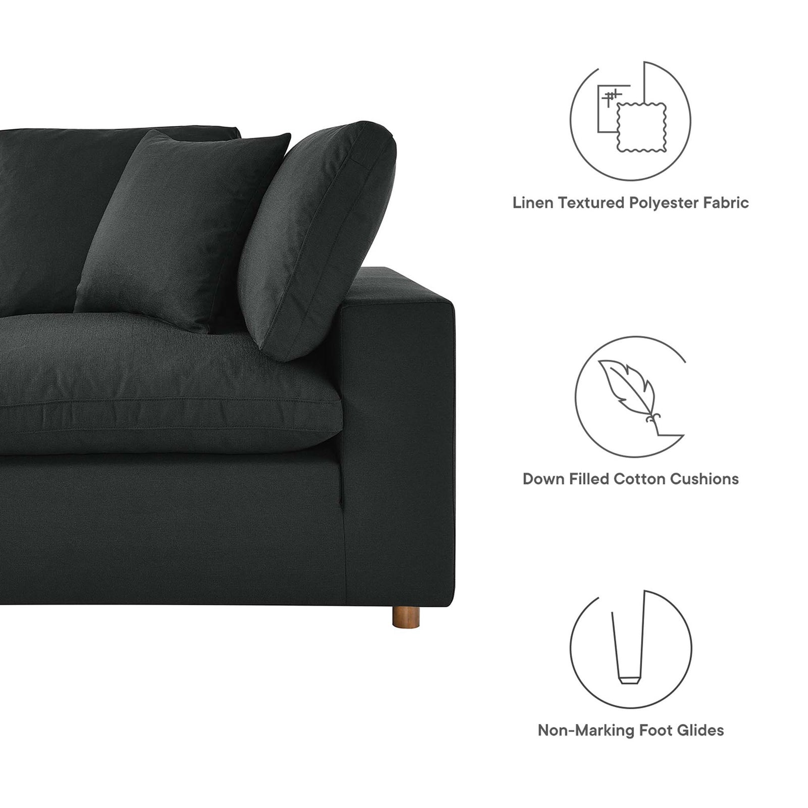 Comino 4 Piece Modular Sectional Sofa Black