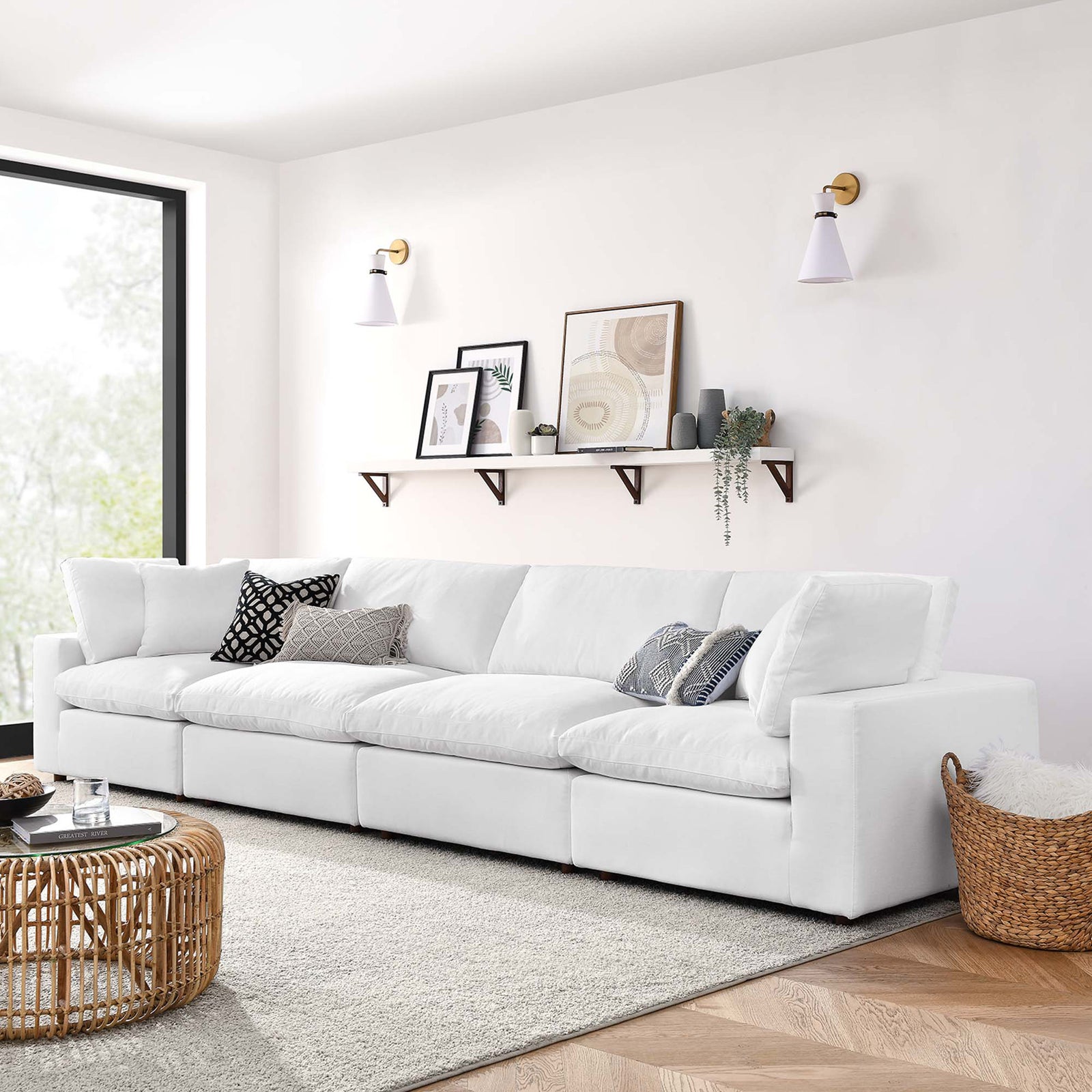 Comino 4 Piece Modular Sectional Sofa Pure White