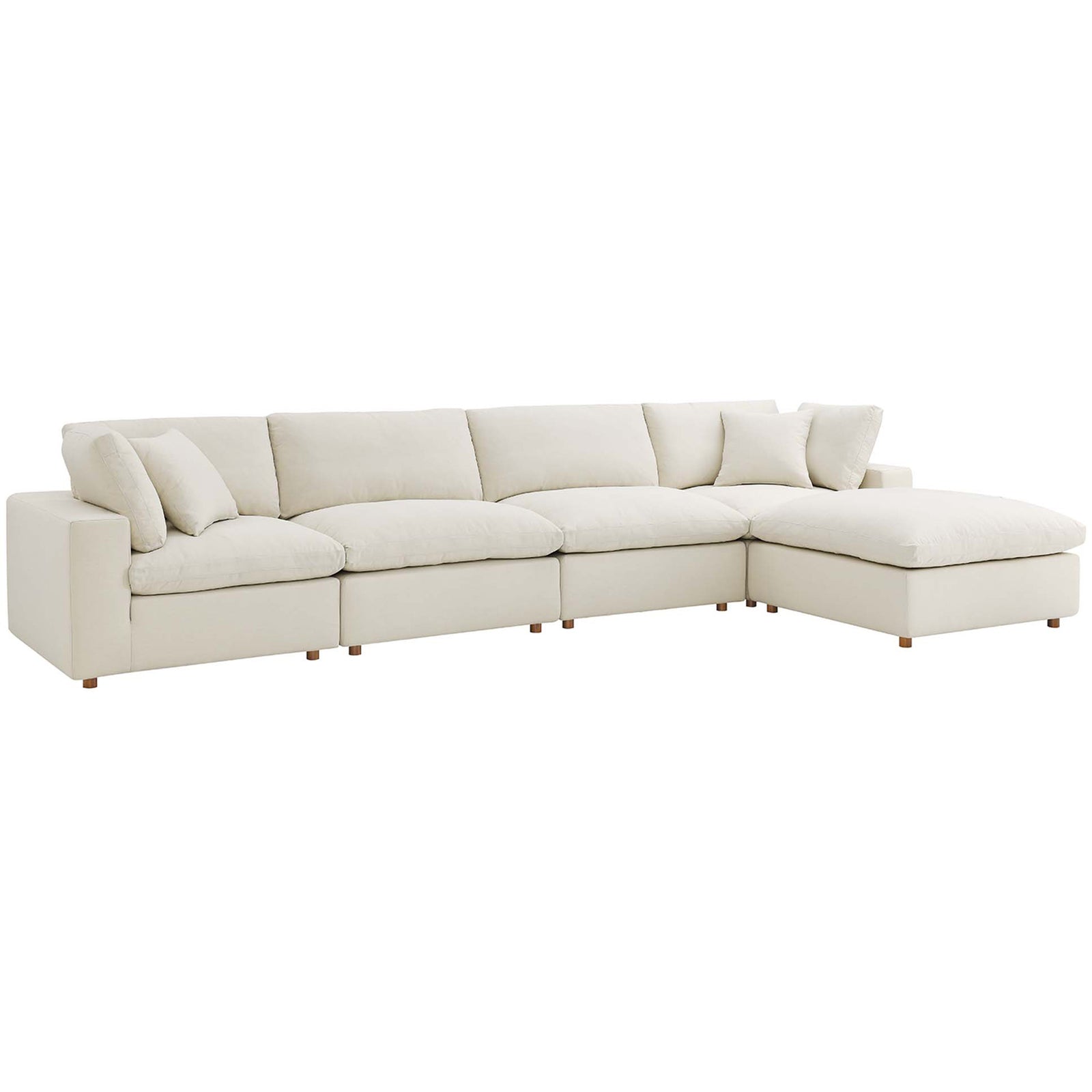 Comino 5 Piece Modular Sofa with Ottoman Light Beige