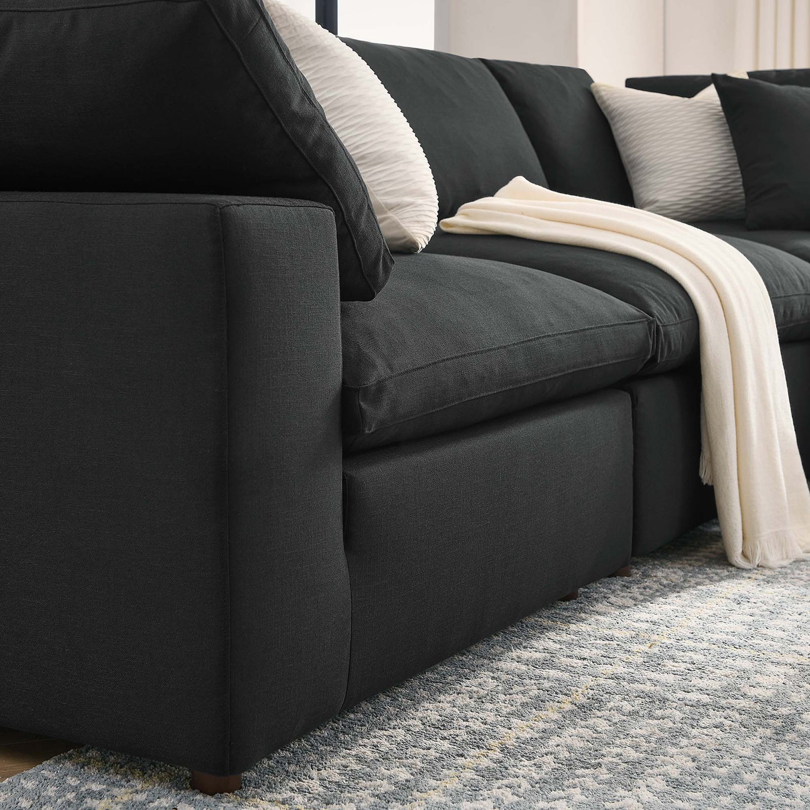 Comino 5 Piece Modular Sectional Sofa Black