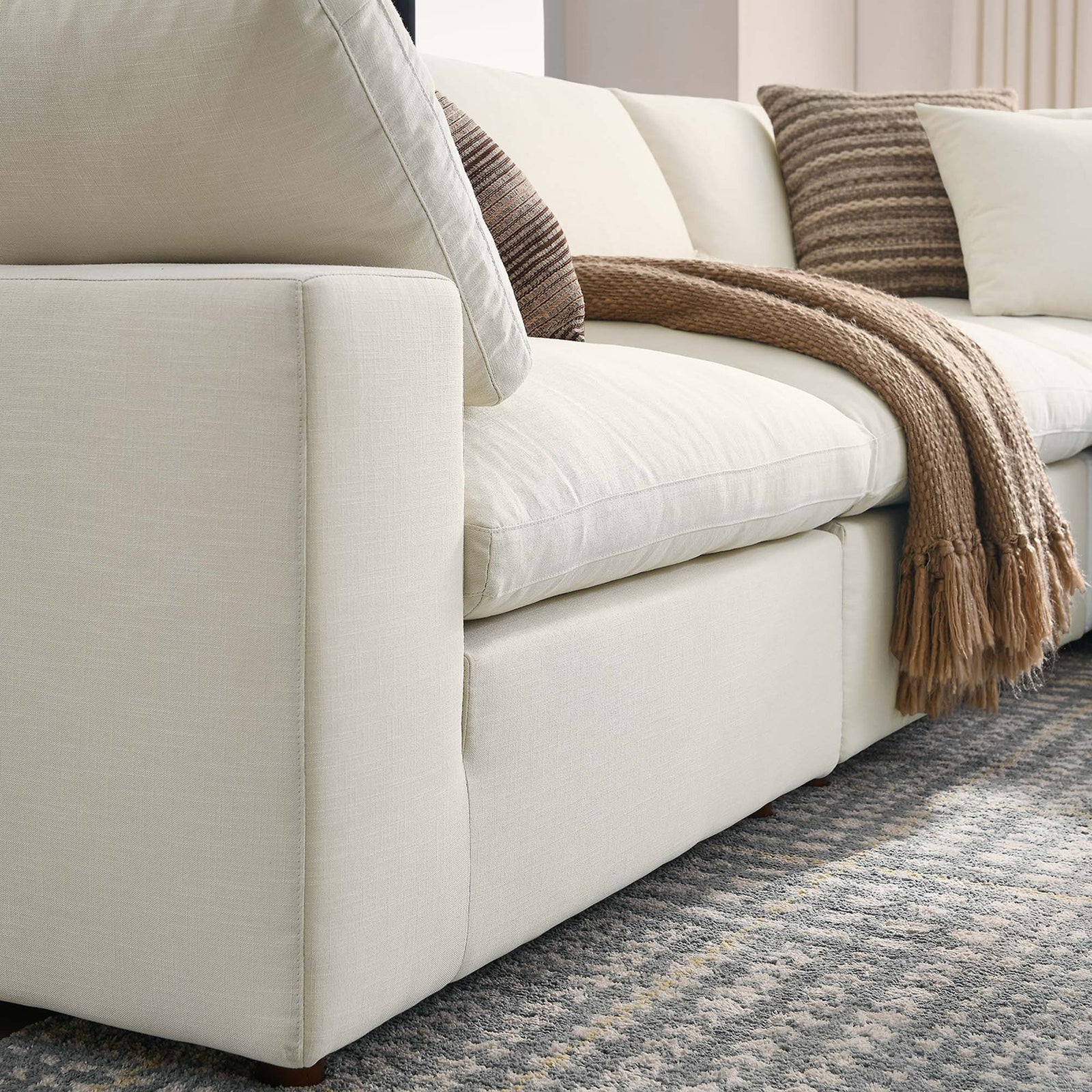 Comino 5 Piece Modular Sectional Sofa Light Beige