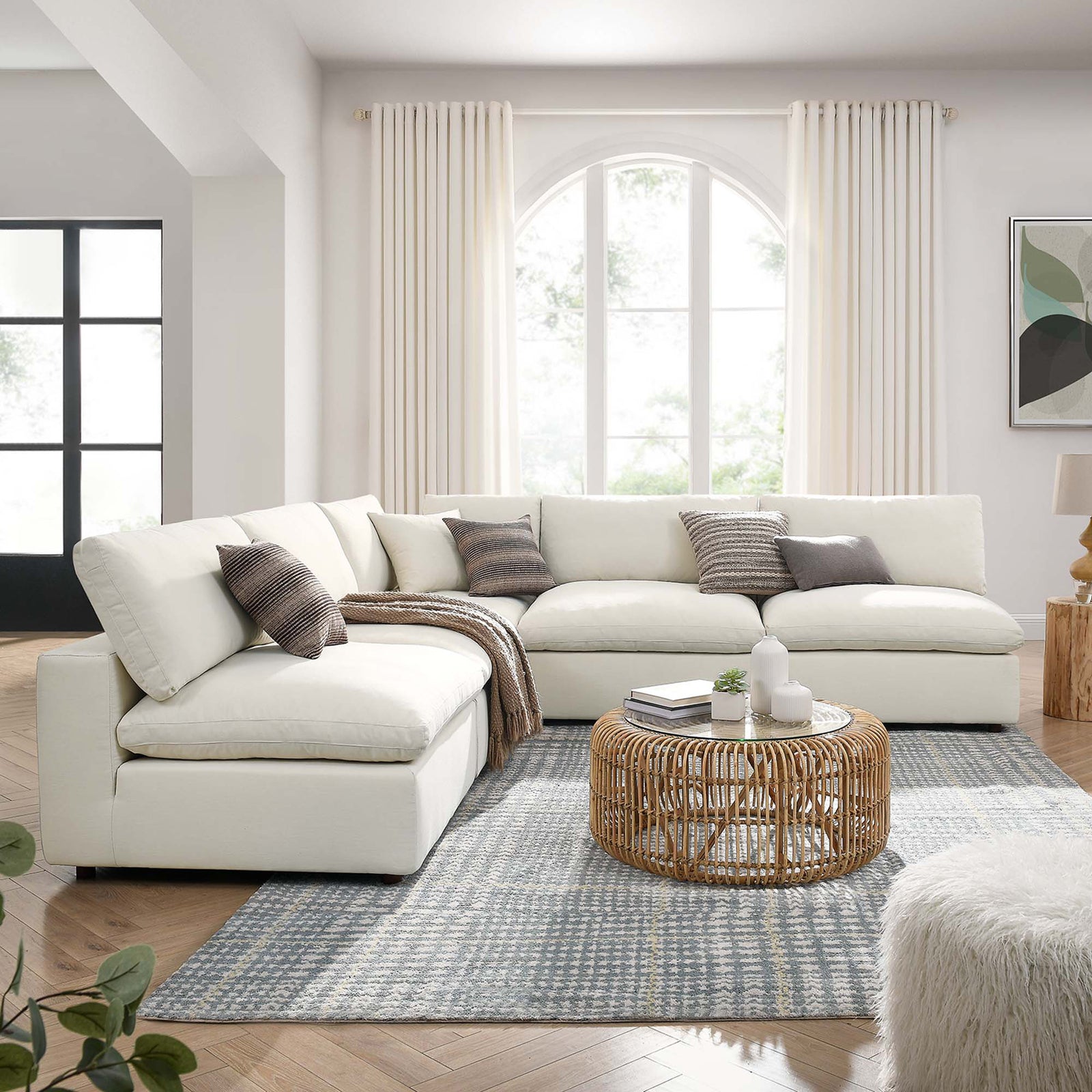 Comino 5 Piece Armless Modular Sofa Light Beige