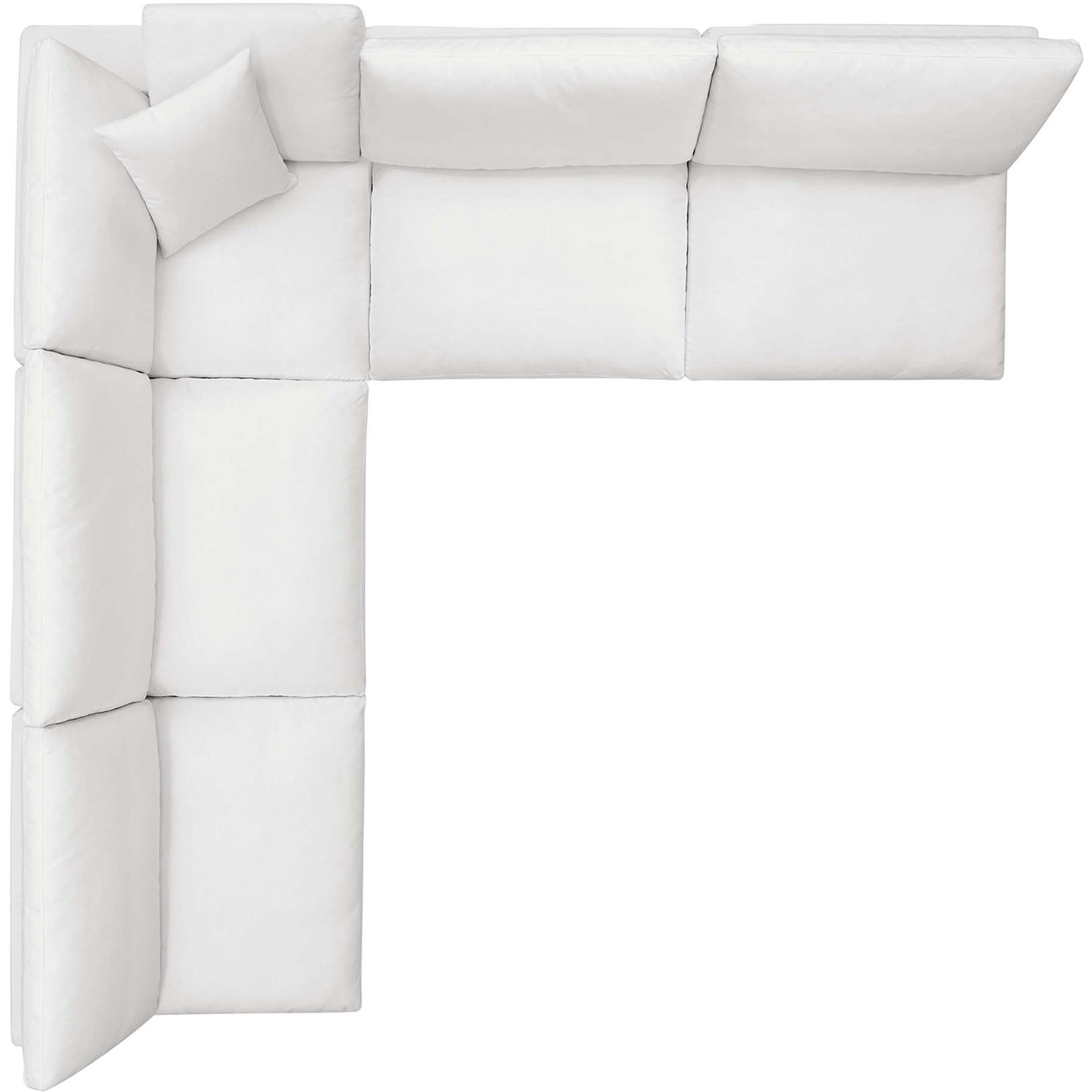 Comino 5 Piece Armless Modular Sofa Pure White