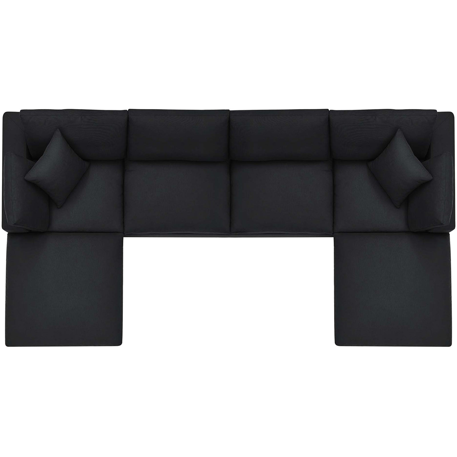 Comino 6 Piece Modular Sofa with Ottomans Black