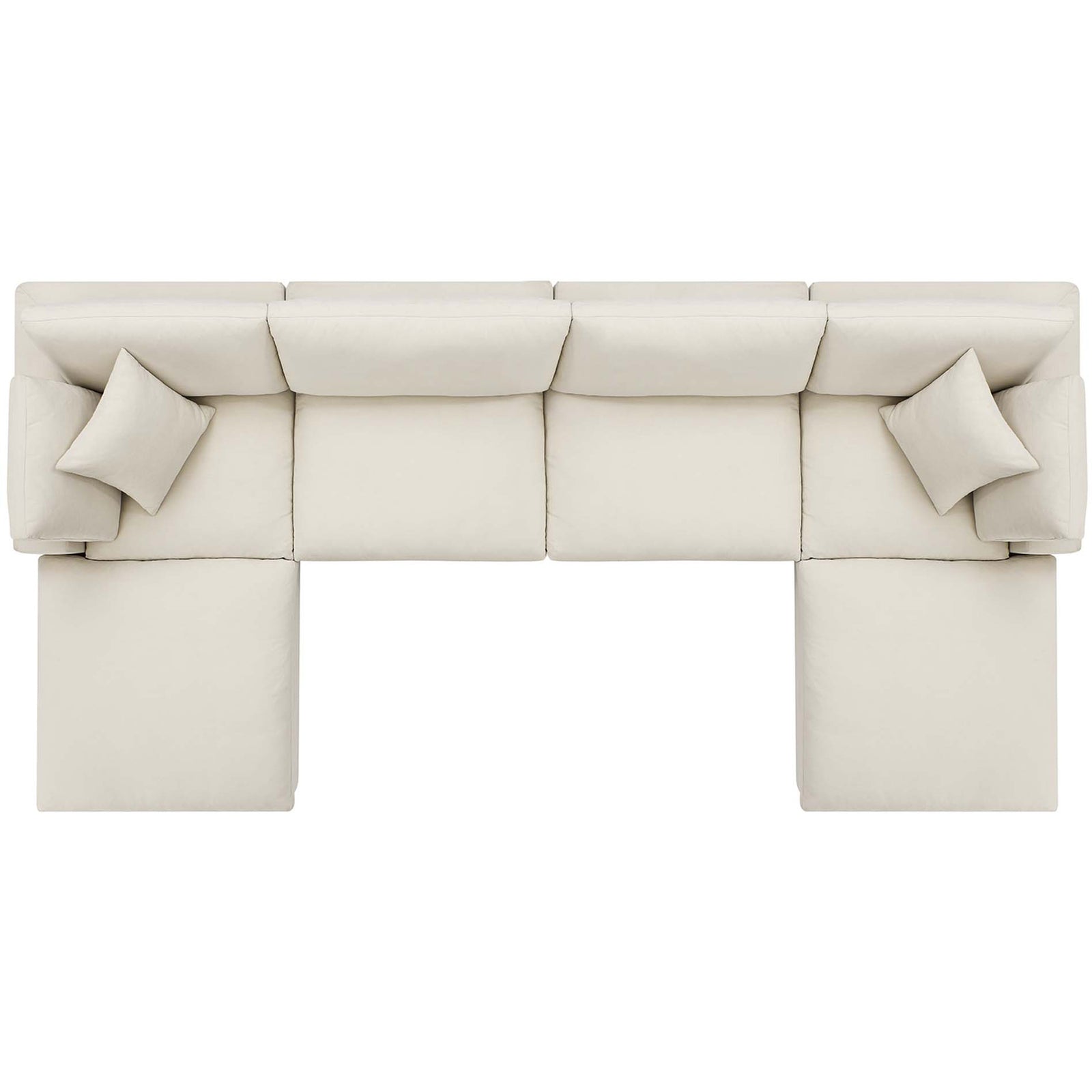 Comino 6 Piece Modular Sofa with Ottomans Light Beige