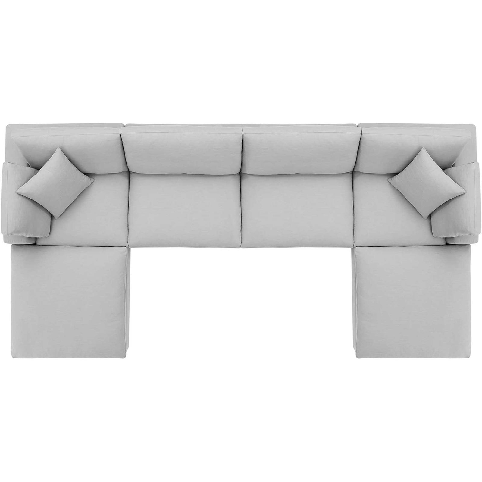 Carmen 6 Piece Modular Sofa with Ottomans Light Gray