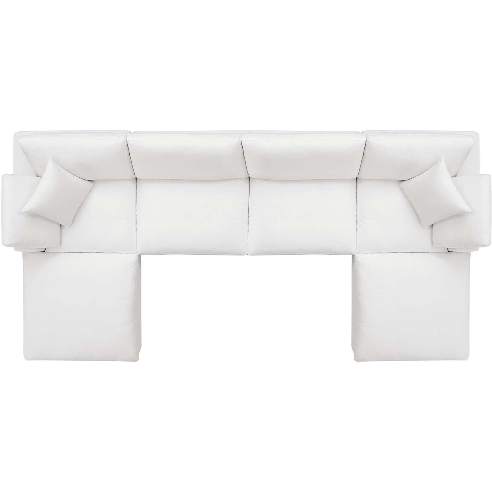 Comino 6 Piece Modular Sofa with Ottomans Pure White
