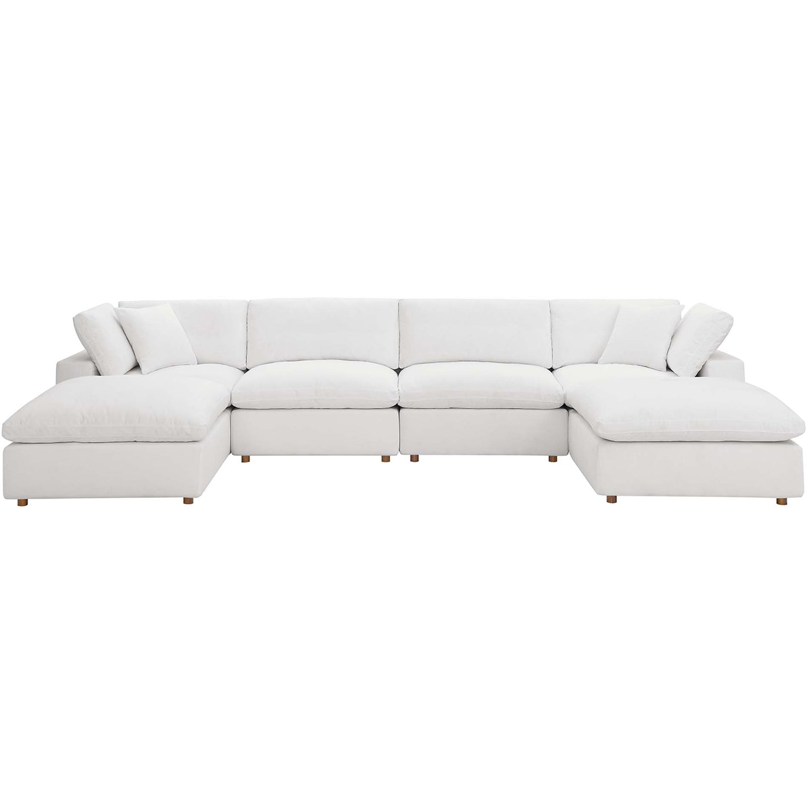 Comino 6 Piece Modular Sofa with Ottomans Pure White