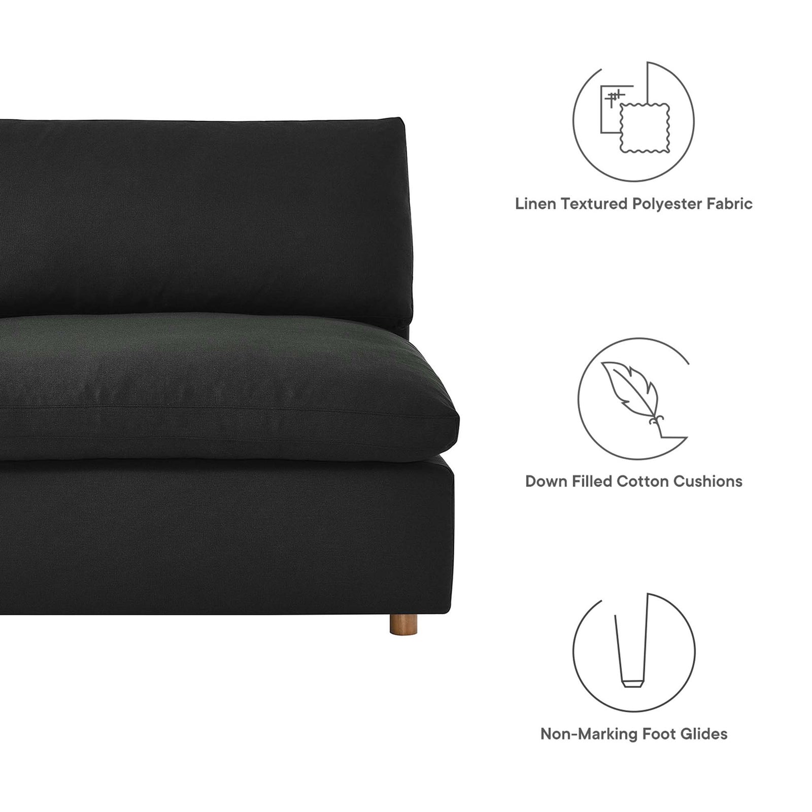 Comino 8 Piece Modular Sectional Sofa Black