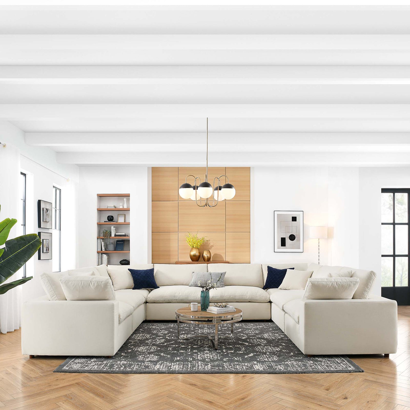 Comino 8 Piece Modular Sectional Sofa Light Beige