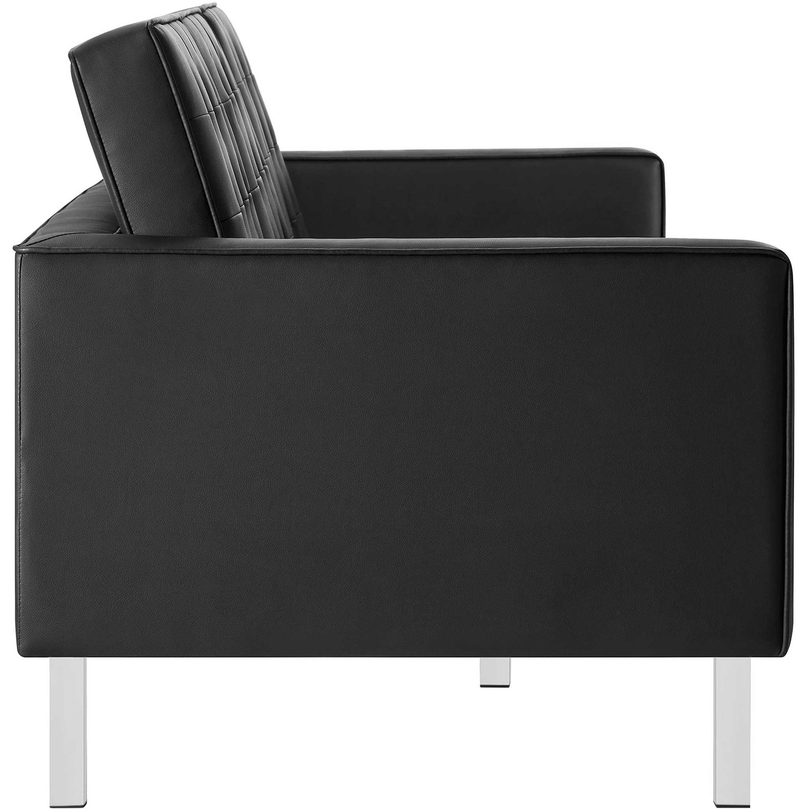 Lyte Leather Sofa Silver/Black