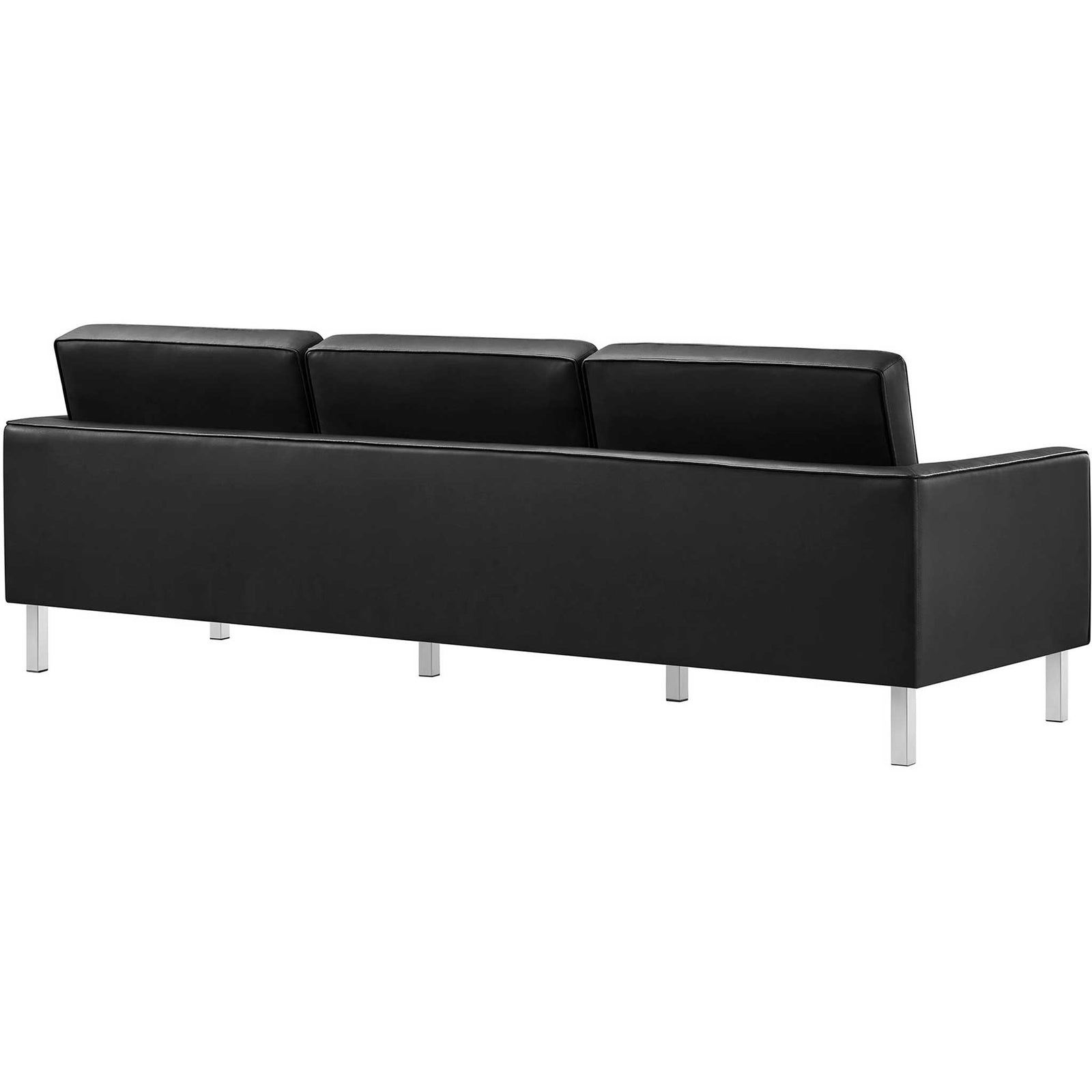 Lyte Leather Sofa Silver/Black