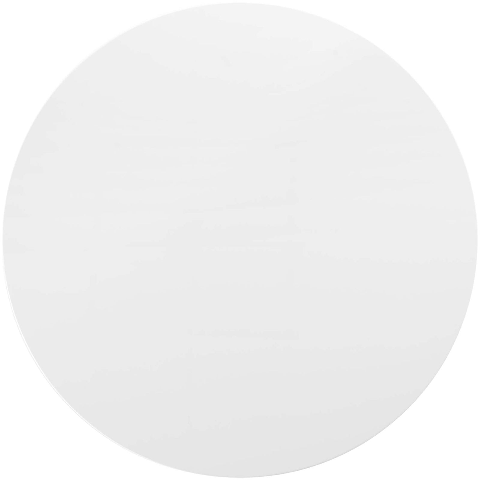 Wide white tabletop with gleaming finish offers ample room for four place settings || EEI-3522-BLK-WHI || top_studio
