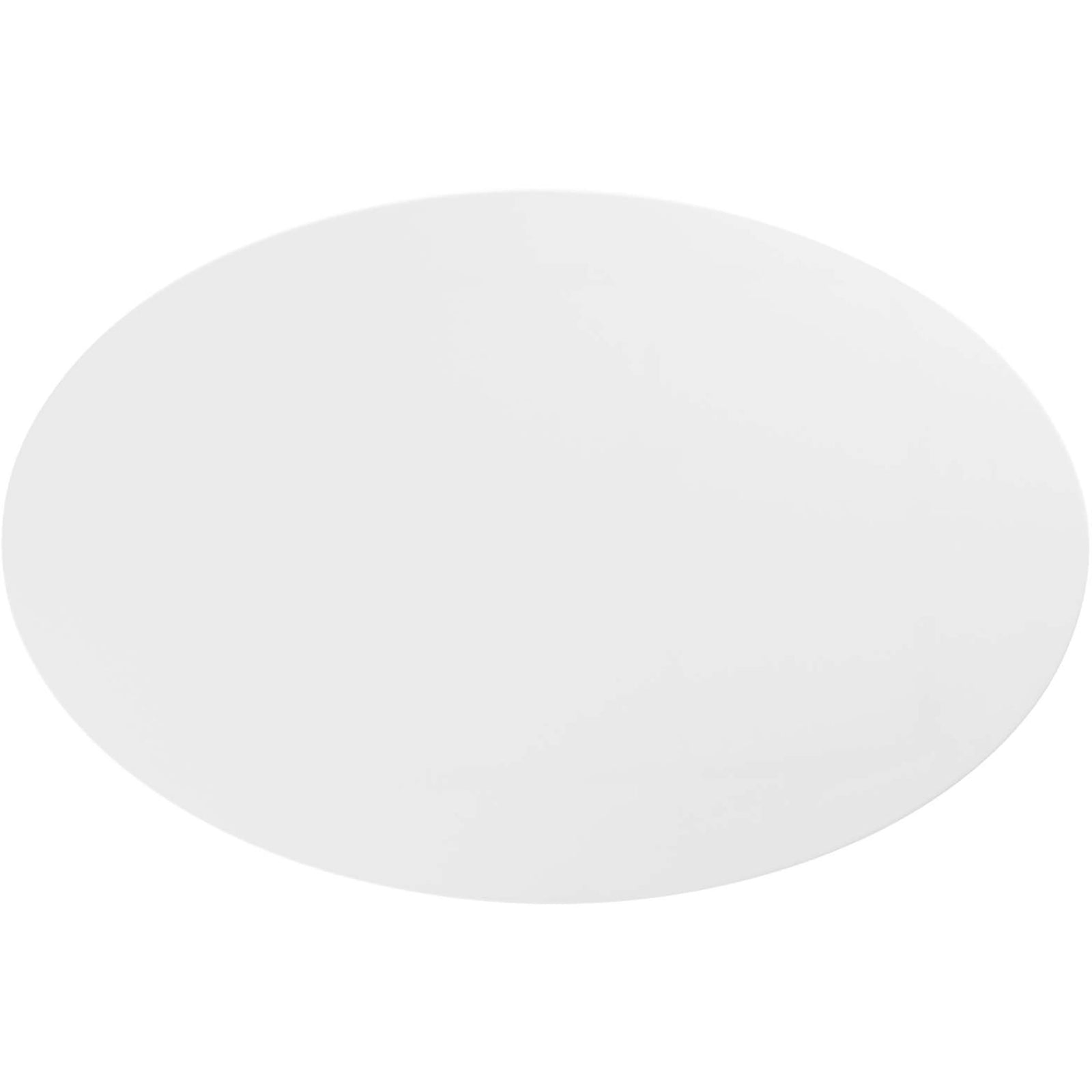 Beveled white oval tabletop offers a smooth, spacious surface. || EEI-3533-BLK-WHI || top_studio