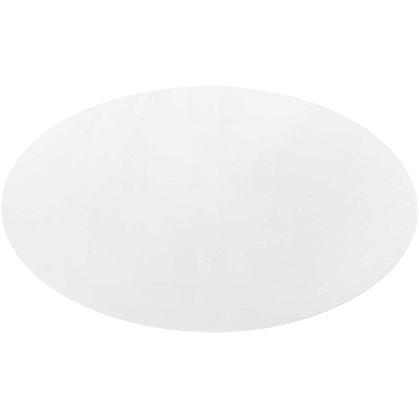 Expansive white oval tabletop with smooth high gloss finish ideal for family dining and entertaining || EEI-3539-BLK-WHI || top_studio