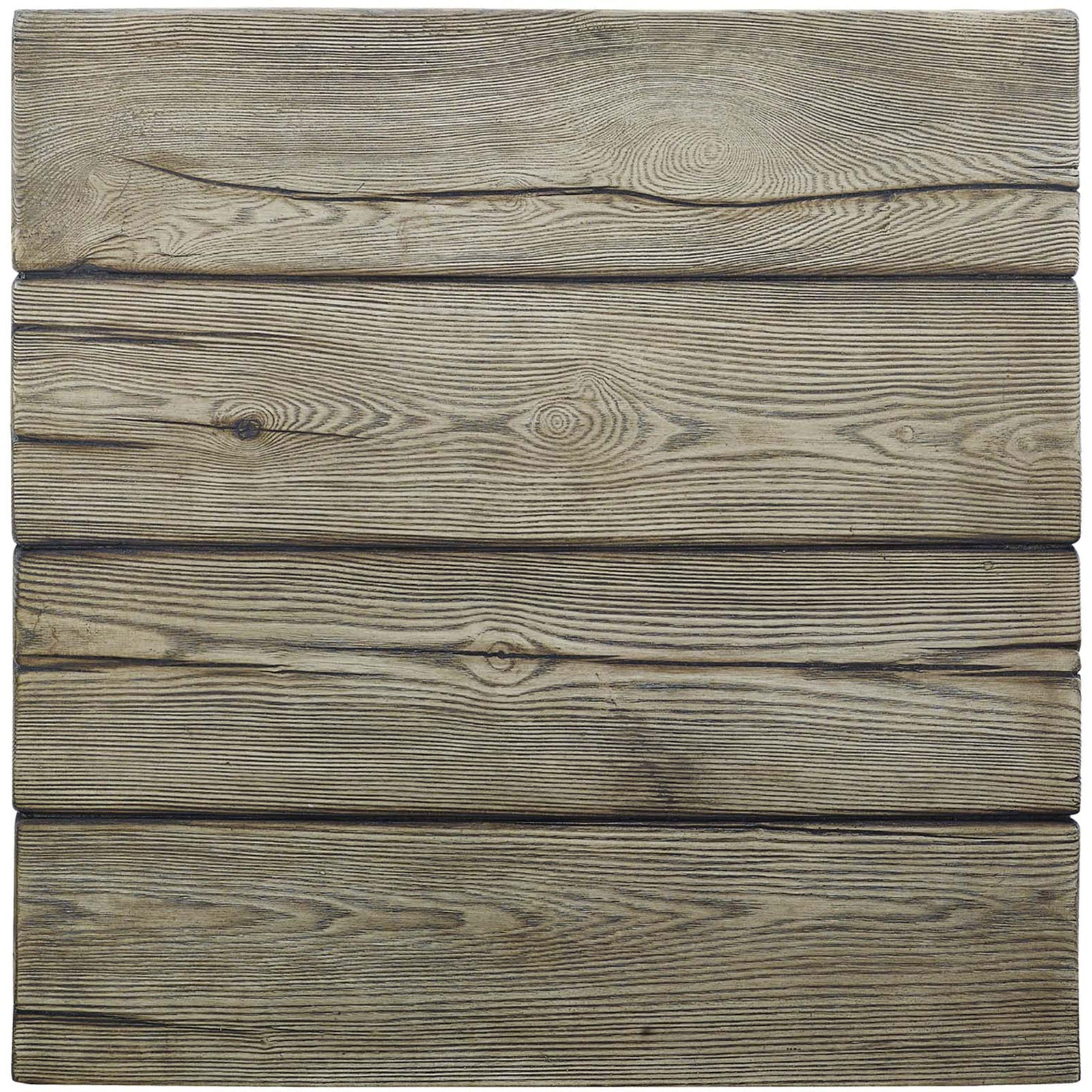 Slatted tabletop with lifelike wood grain adds texture to your outdoor seating area. || EEI-3562-LGR || top_studio