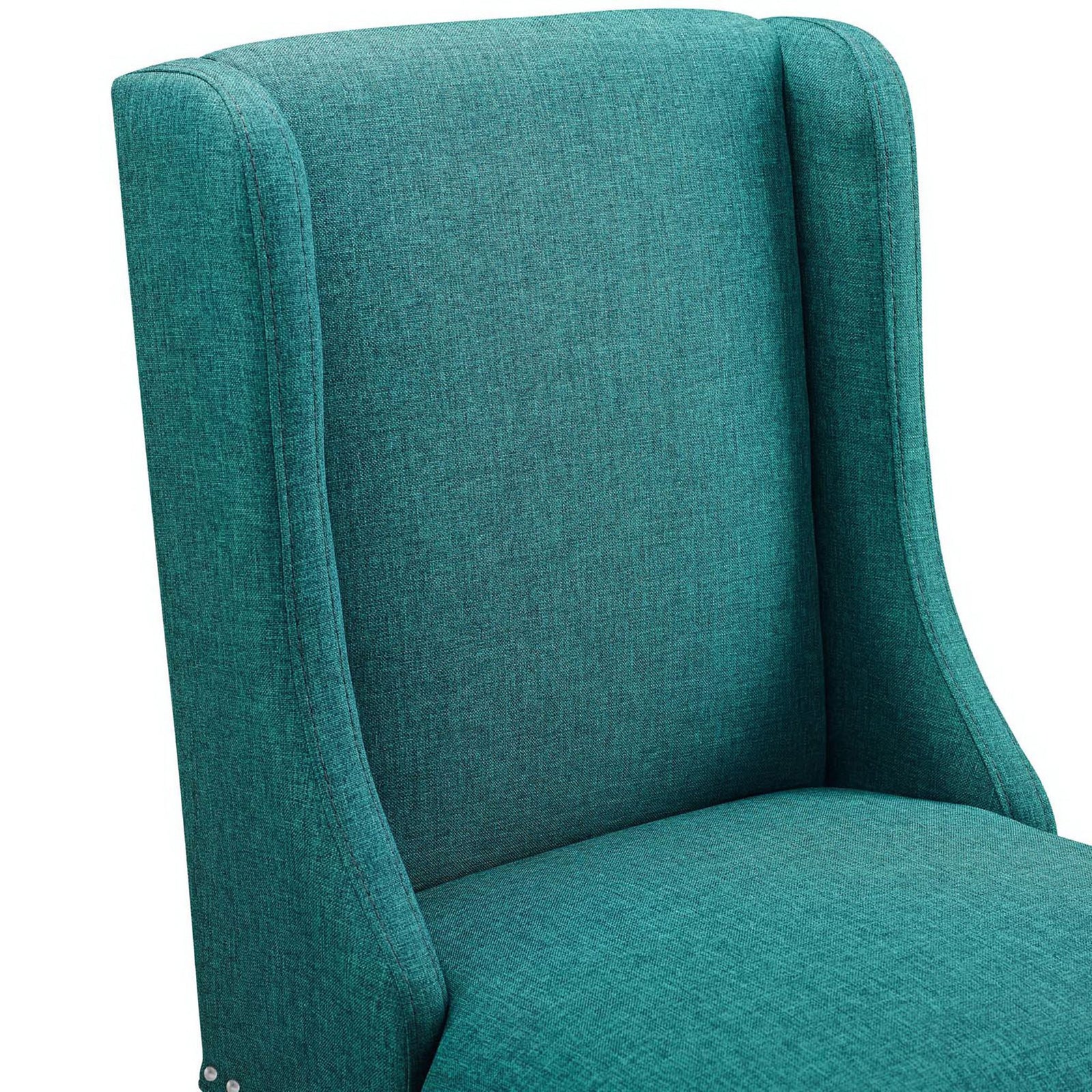 Textural teal polyester fabric with refined piping on the supportive backrest || EEI-3735-TEA || detail_studio